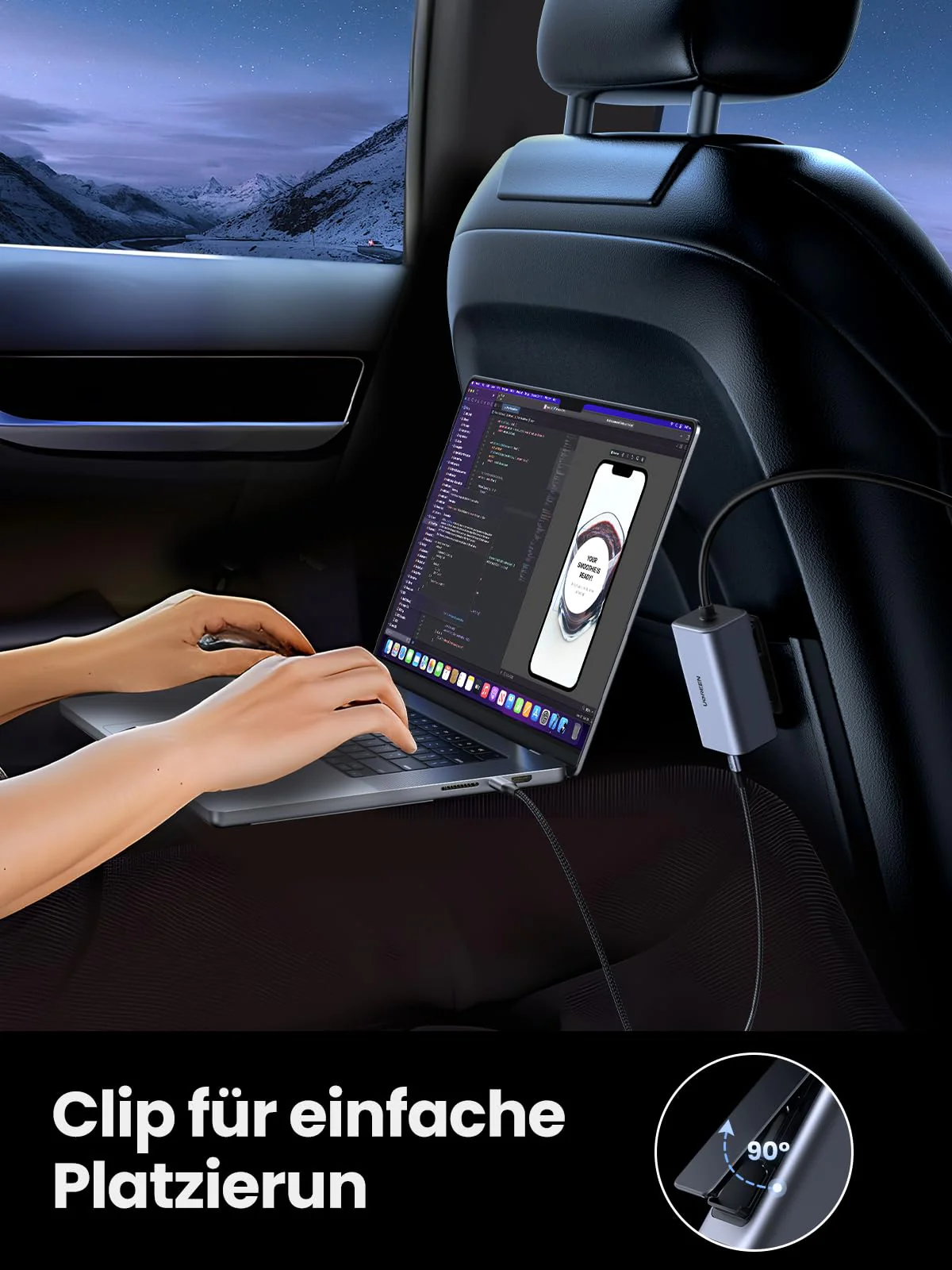 UGREEN 130W 4-Port GaN Car Charger - Image 8