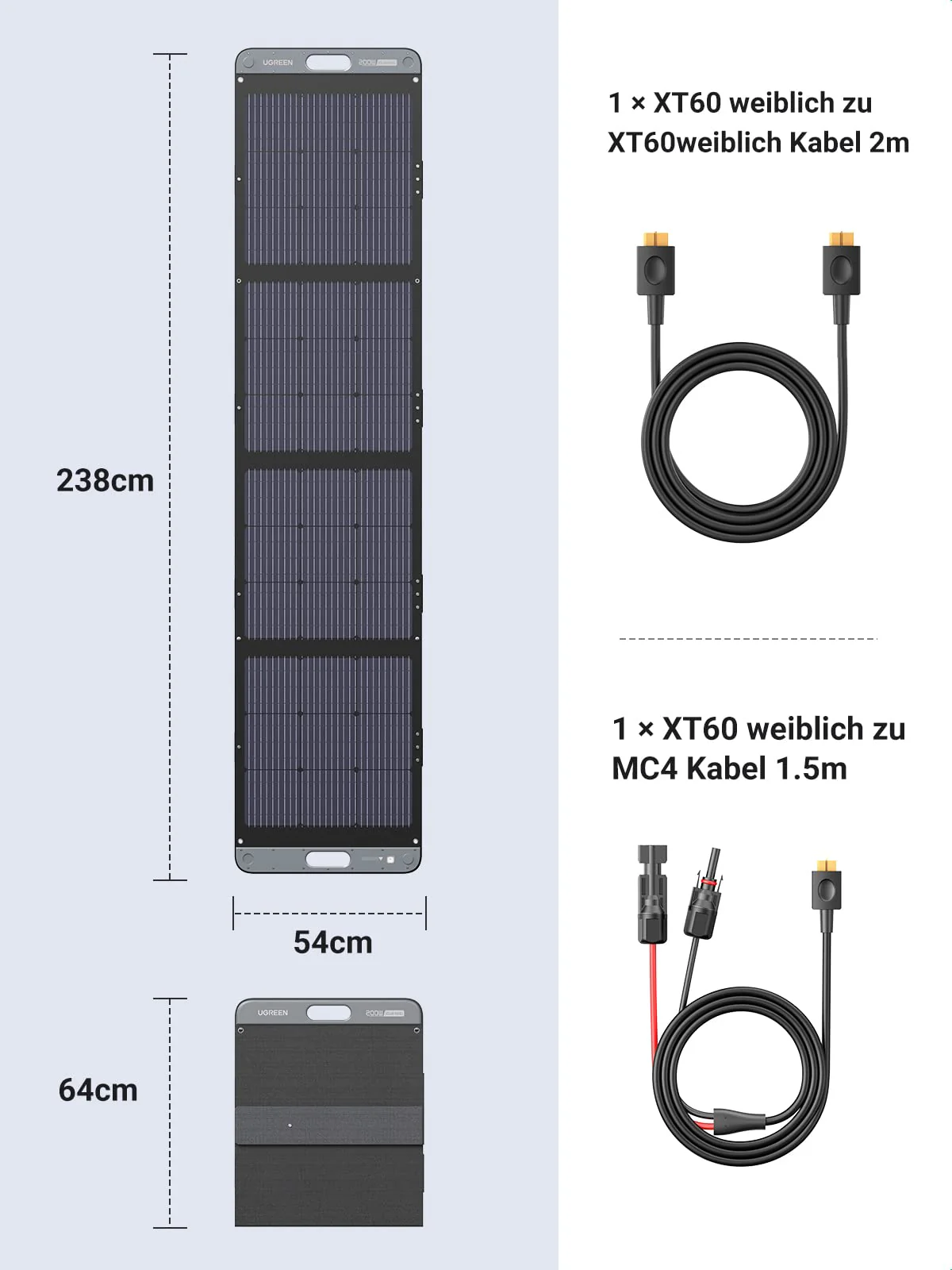 UGREEN Solar Panel Foldable Solar Panel for Portable Power Station (200 W) - Image 7
