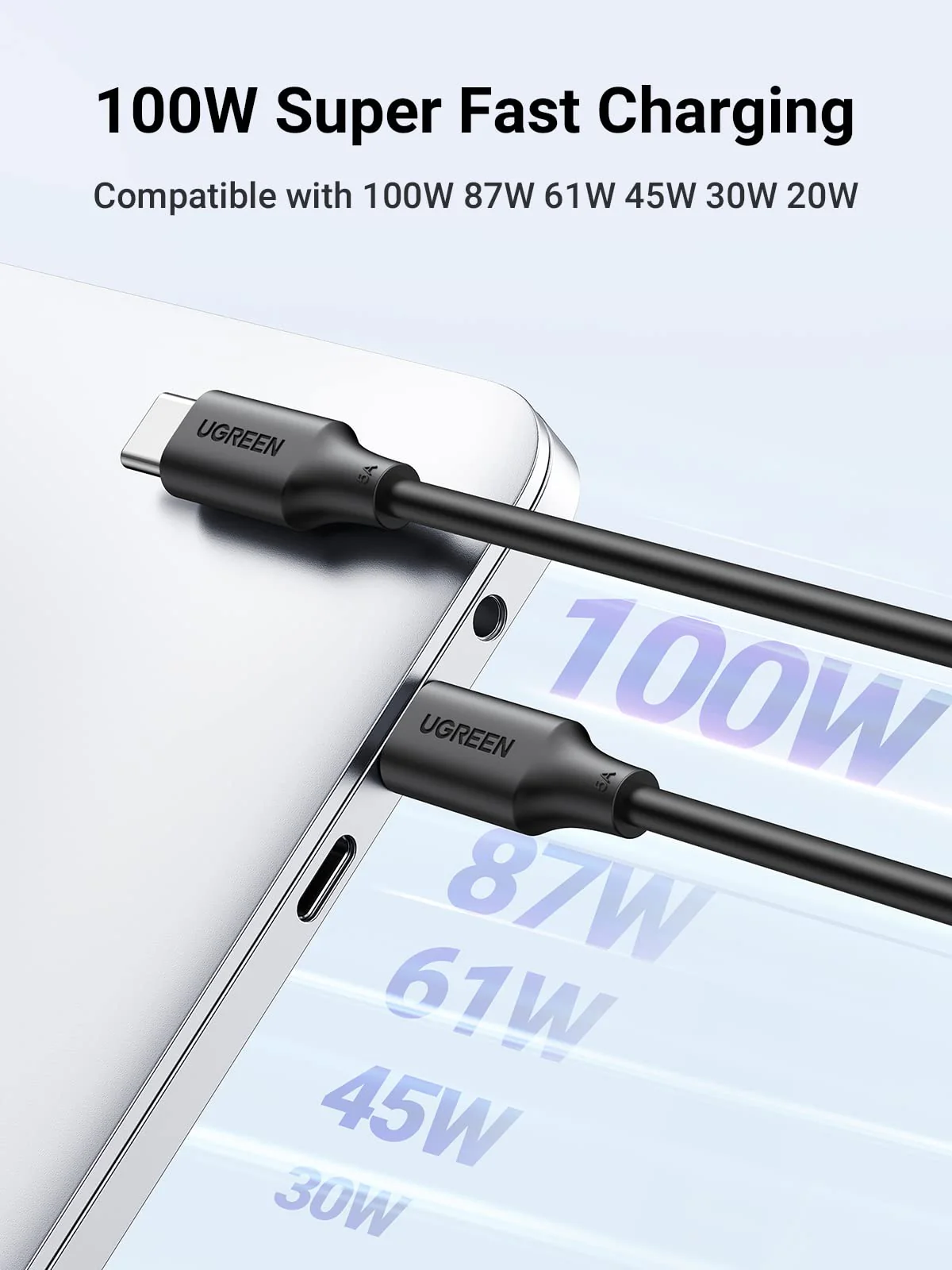 UGREEN USB C to USB C Cable, 2 Pack 100W 1M - Image 2
