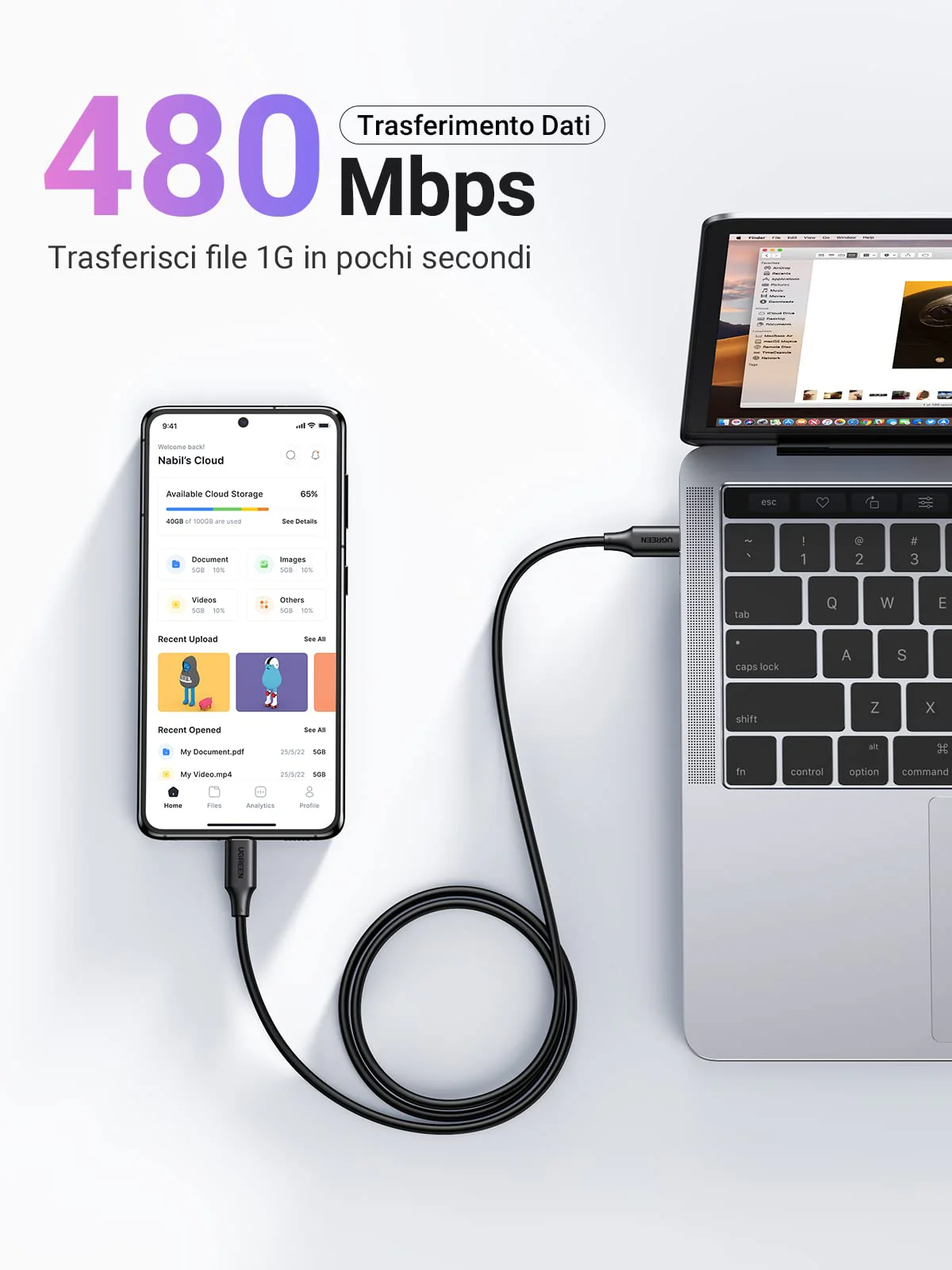 UGREEN USB C to USB C Cable, 2 Pack 100W 1M - Image 5