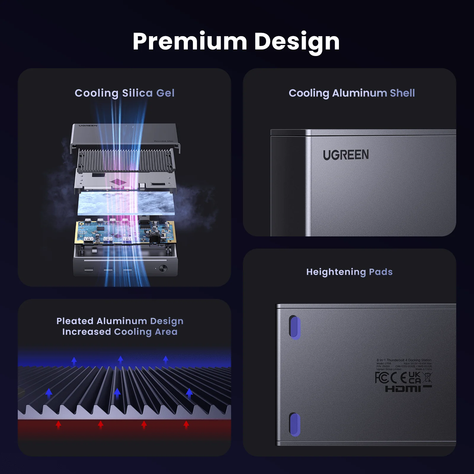 UGREEN Revodok Max 208 Thunderbolt 4 Dock 40Gbps 8-in-1 Docking Station - Image 8