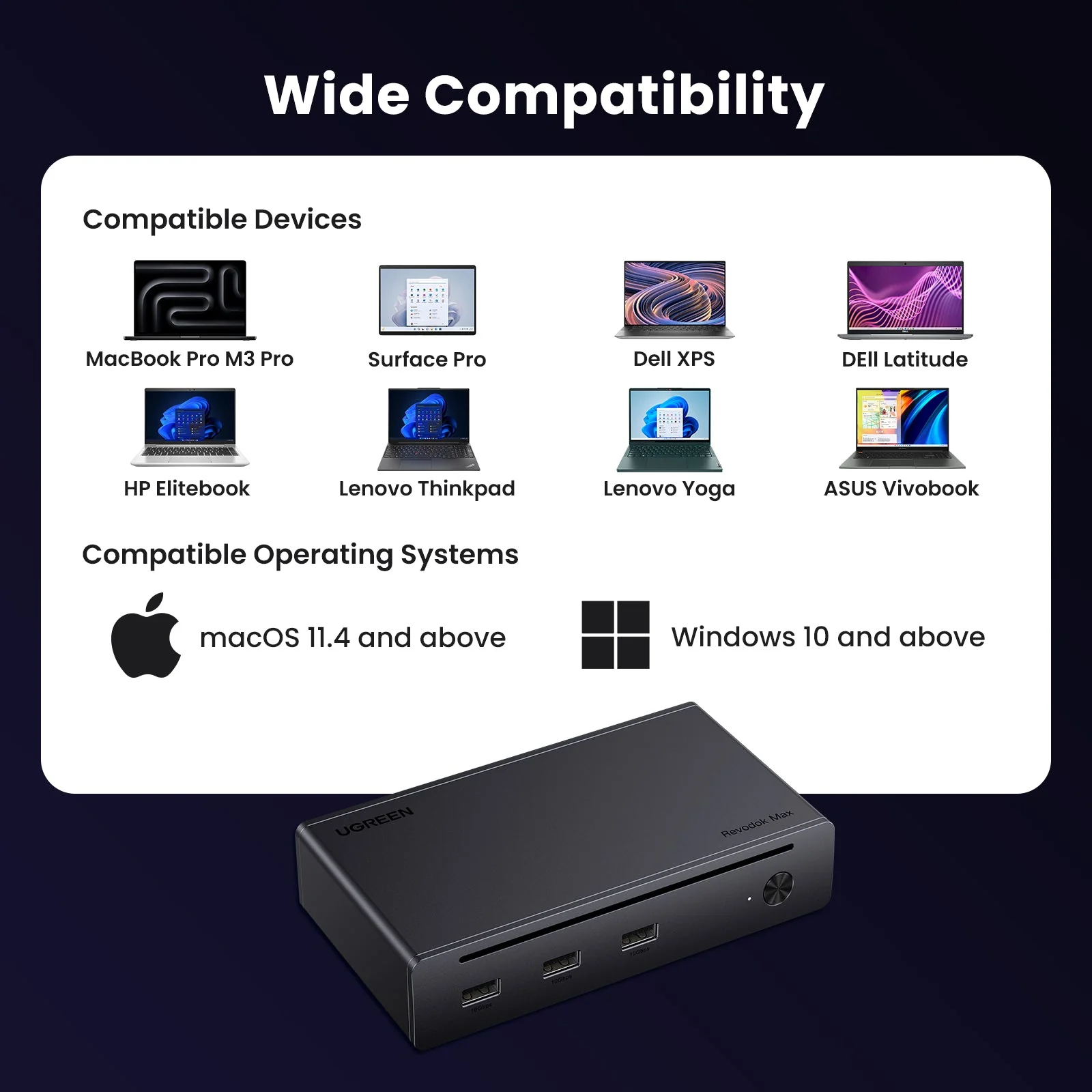 UGREEN Revodok Max 208 Thunderbolt 4 Dock 40Gbps 8-in-1 Docking Station - Image 9