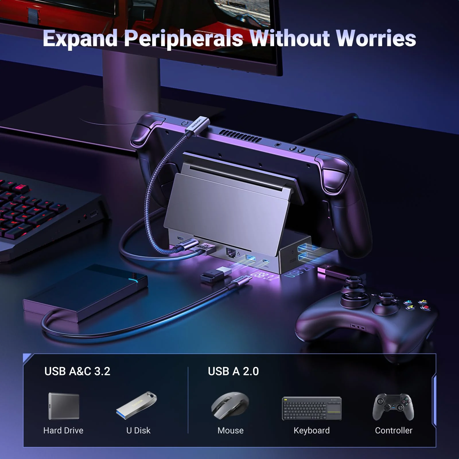 UGREEN 9-in-1 Steam Deck Docking Station (4K@60Hz, PD 100W) - Image 5