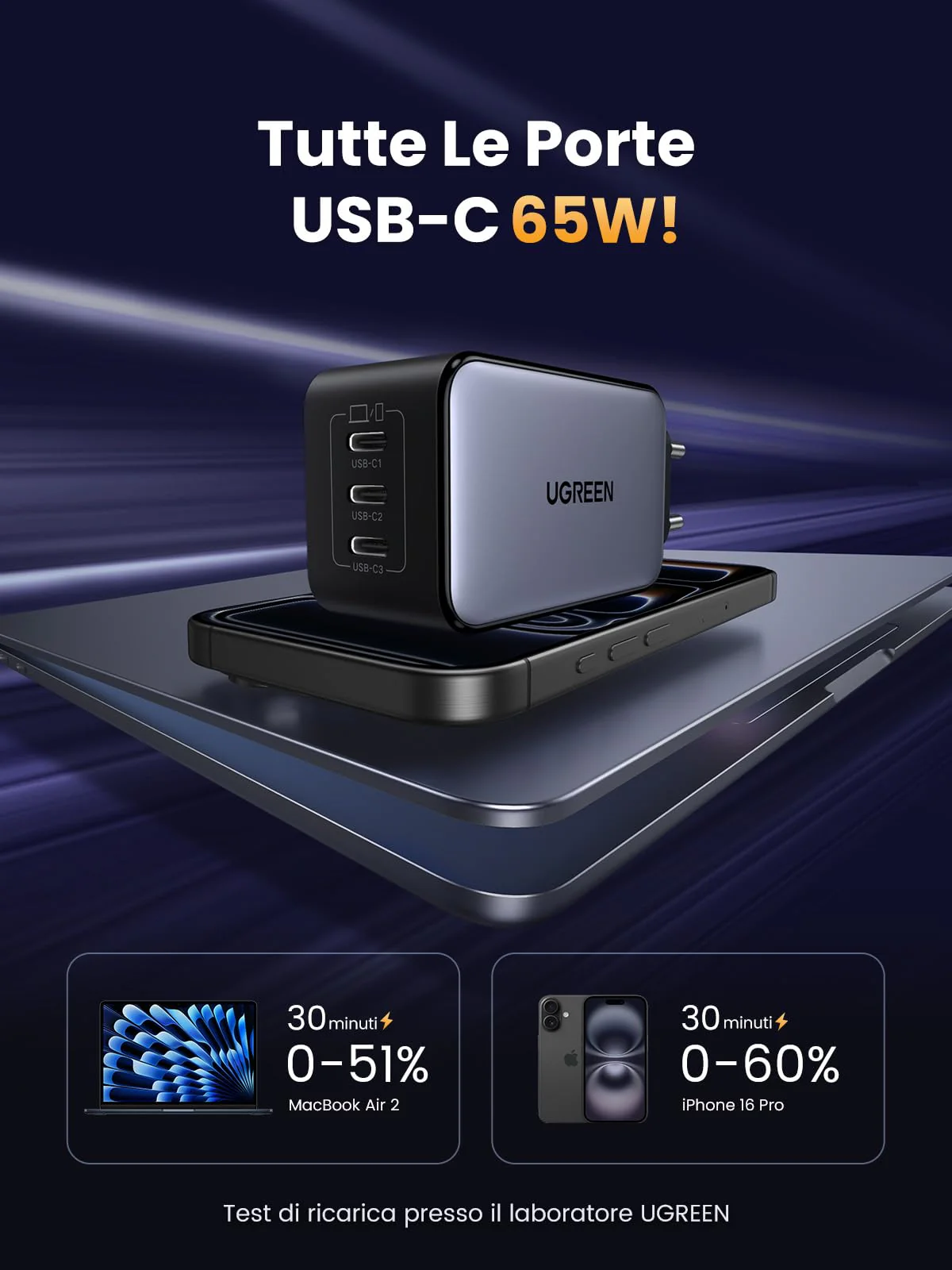 UGREEN Nexode 65W USB C Charger with 3 Type C Charger 45W PPS Fast Charging GaNInfinity Compatible with MacBook Pro Air iPad iPhone 17 Pro Max Air/Series 16-12 Pixel 10 9 Galaxy S26 - Image 3