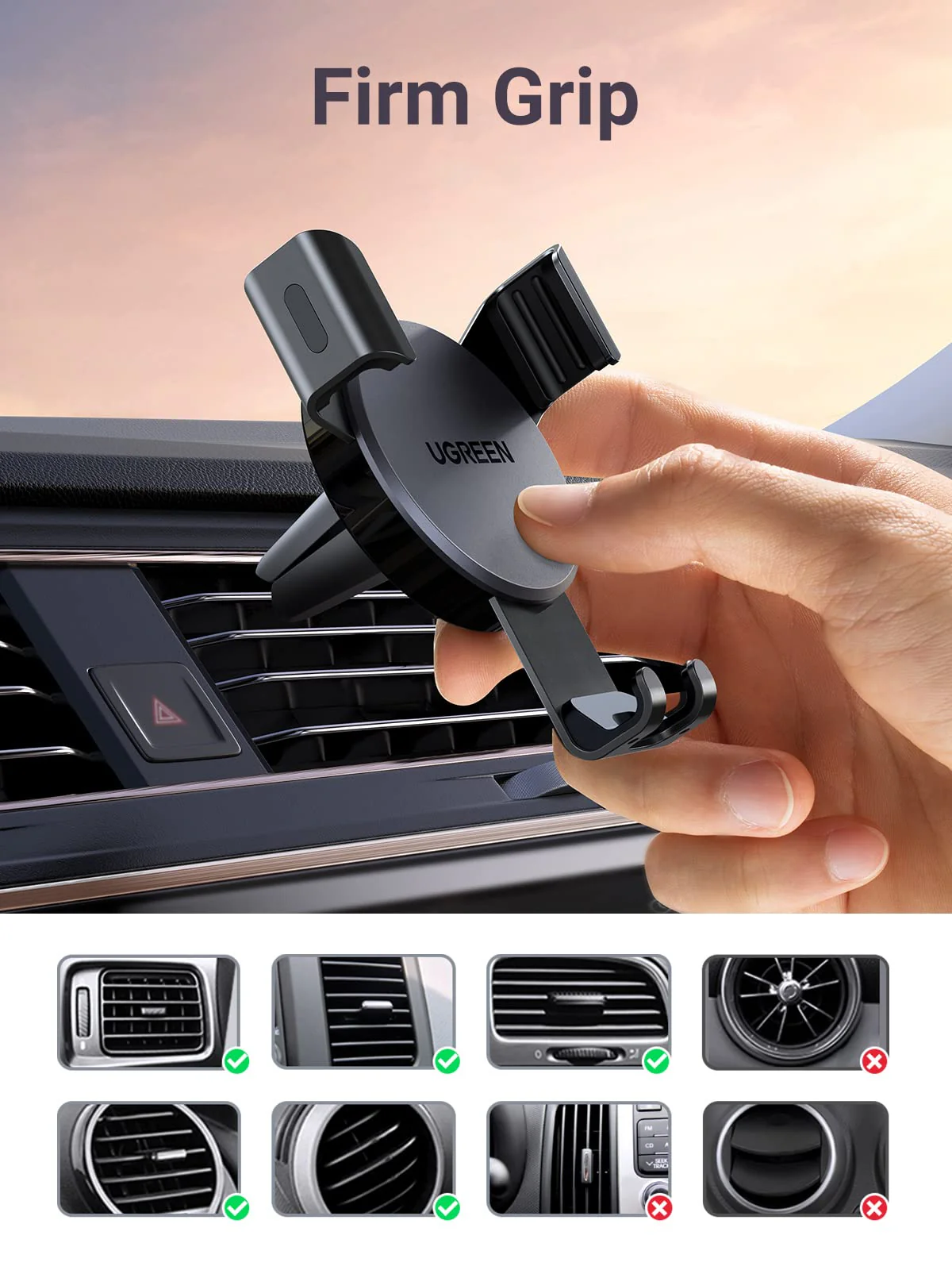UGREEN Car Vent Phone Mount Air Vent Clip Cell Phone Holder - Image 4