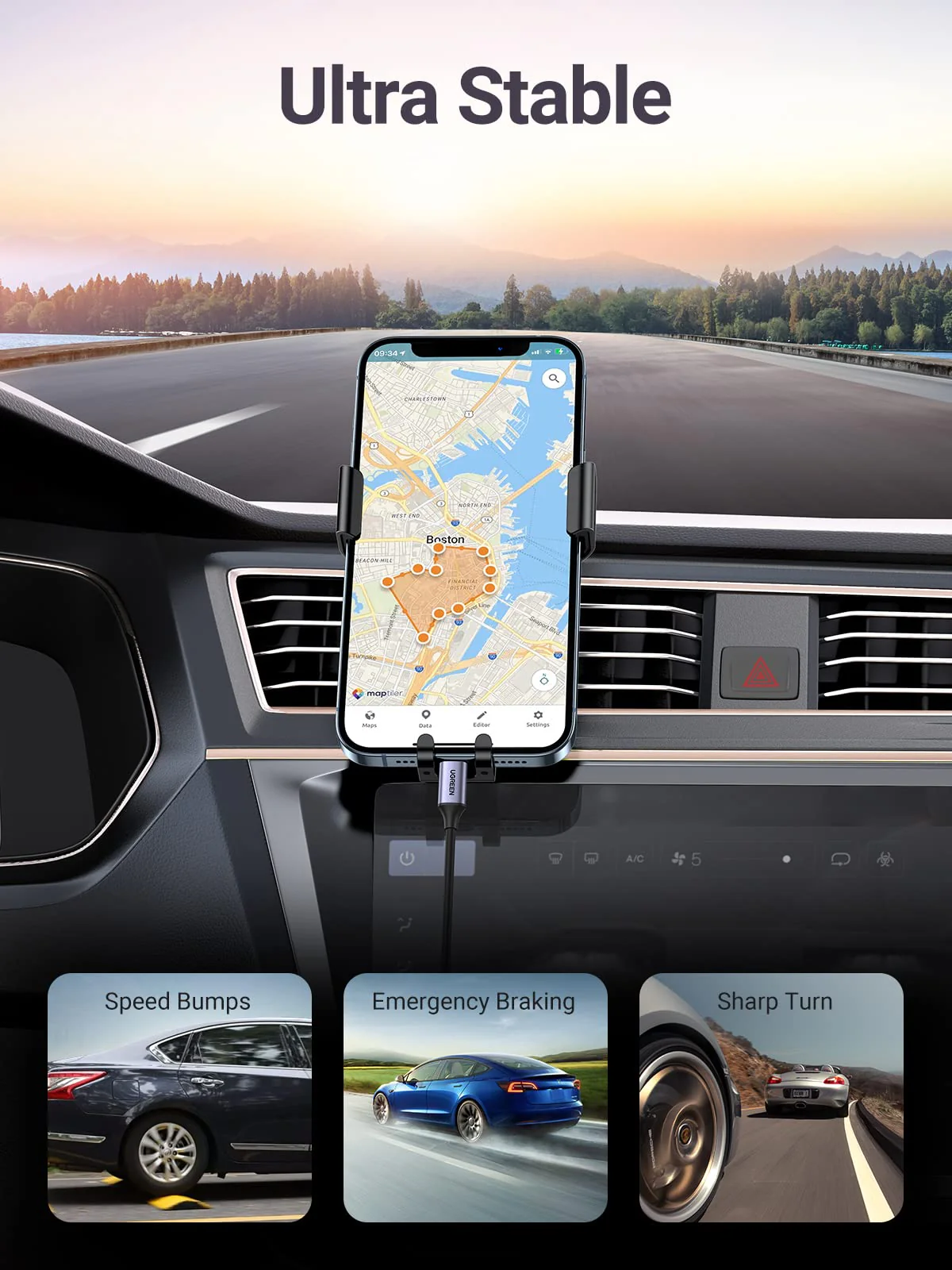 UGREEN Car Vent Phone Mount Air Vent Clip Cell Phone Holder - Image 5