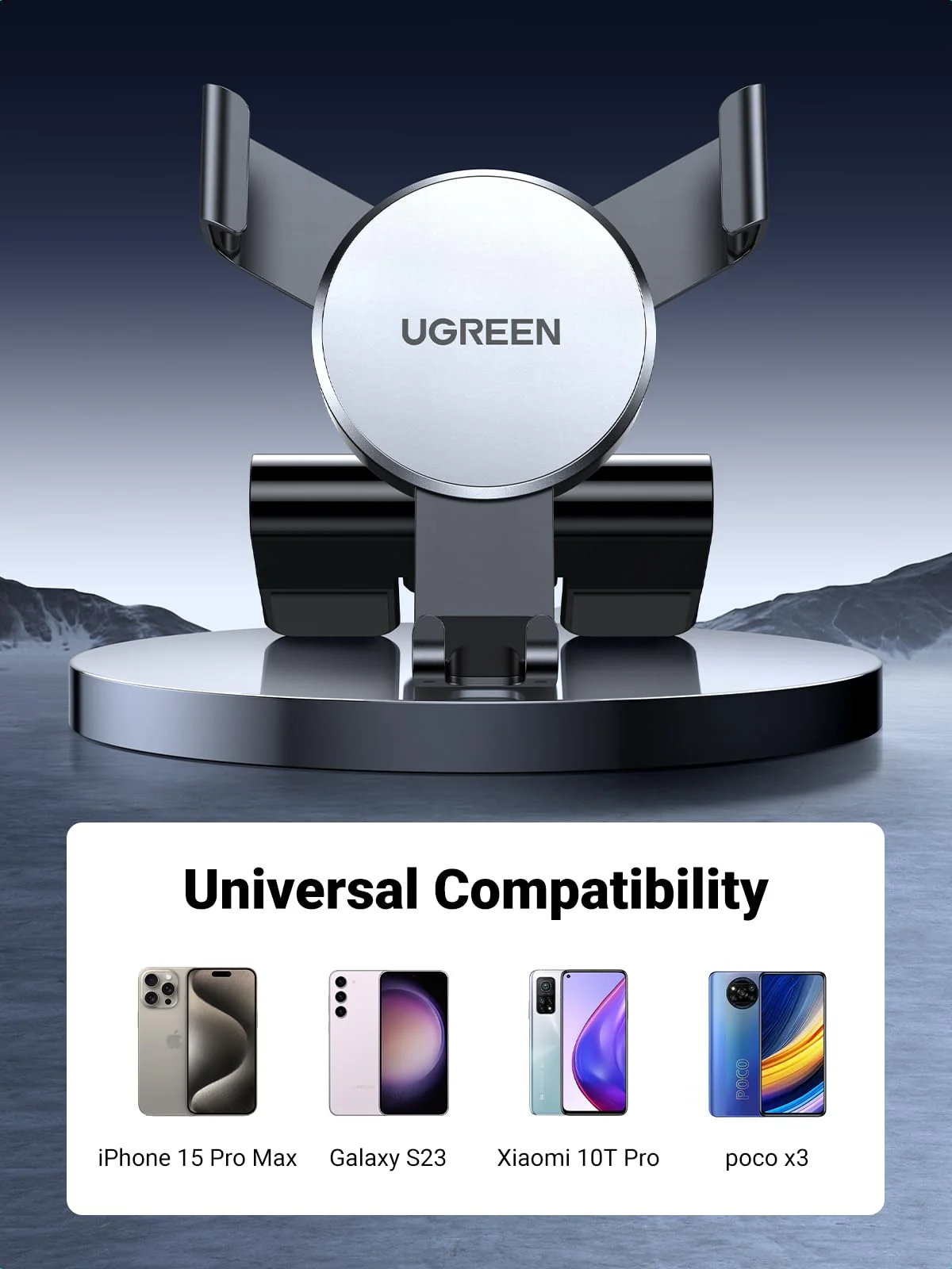 UGREEN Car Phone Mount CD Slot Gravity Car Phone Holder Free Angle Rotation - Image 7