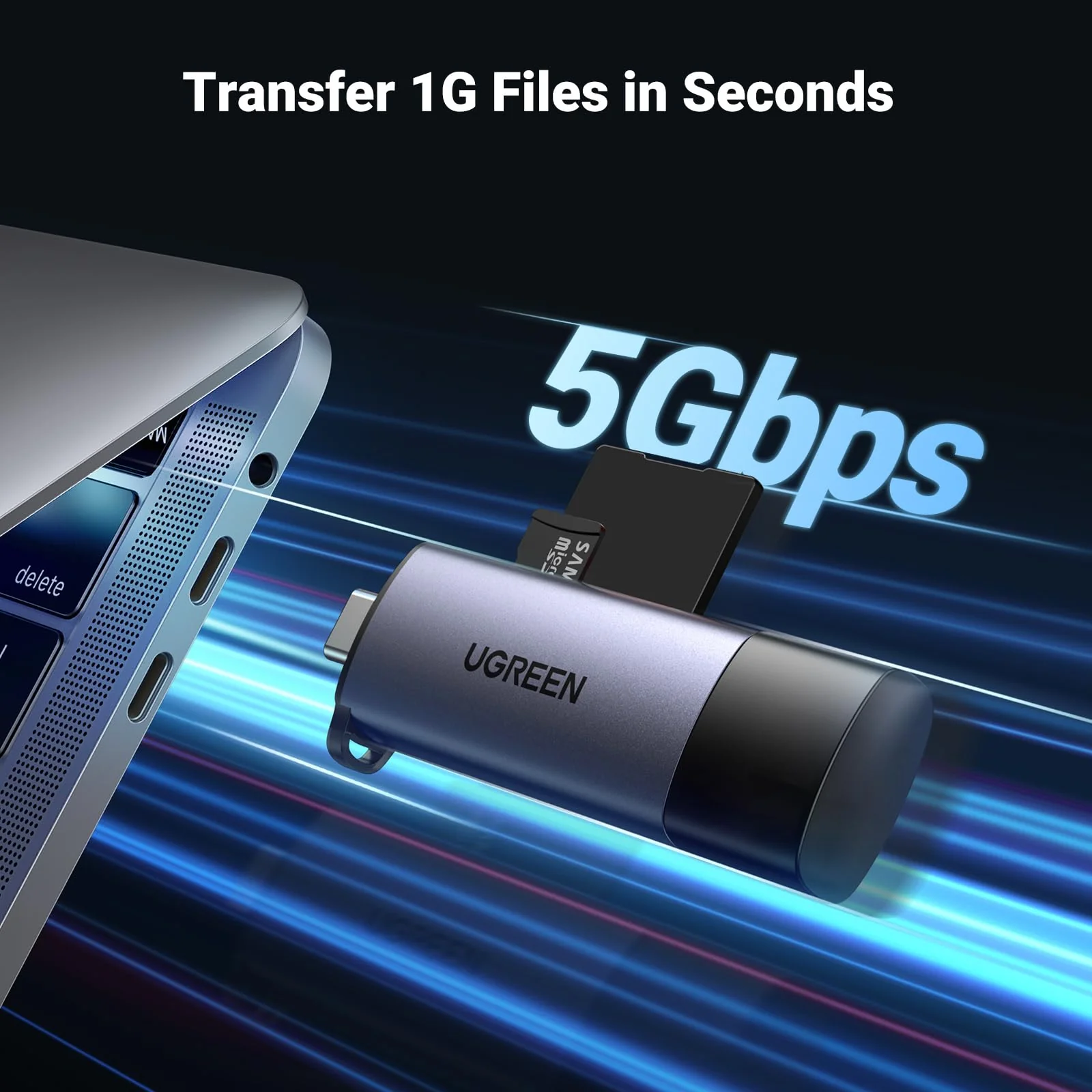 UGREEN Micro SD Card Reader USB C USB 3.0 to Memory Card Reader Adapter - Image 3