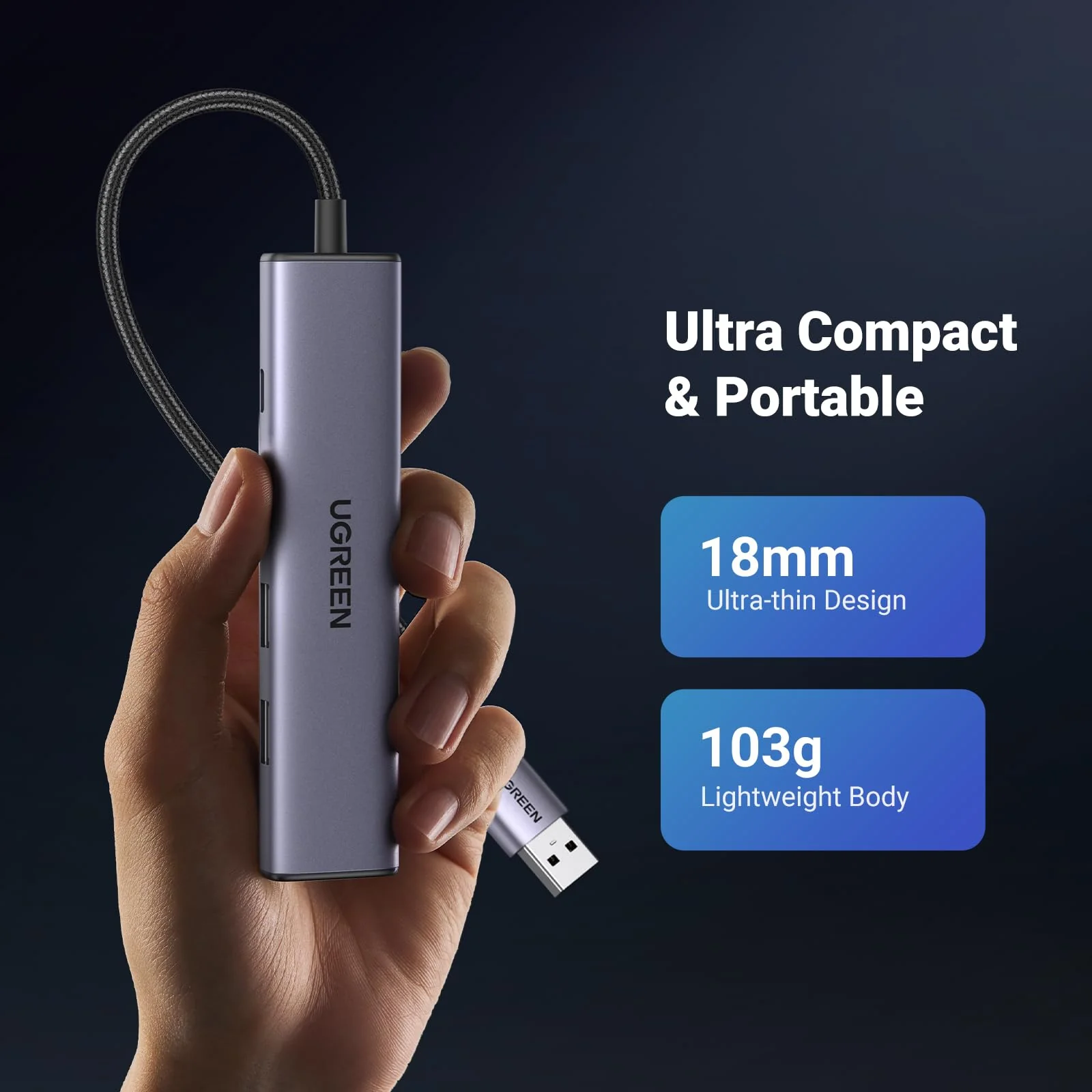 UGREEN USB 3.0 to Ethernet Adapter, 5 in 1 Multiport Hub - Image 6