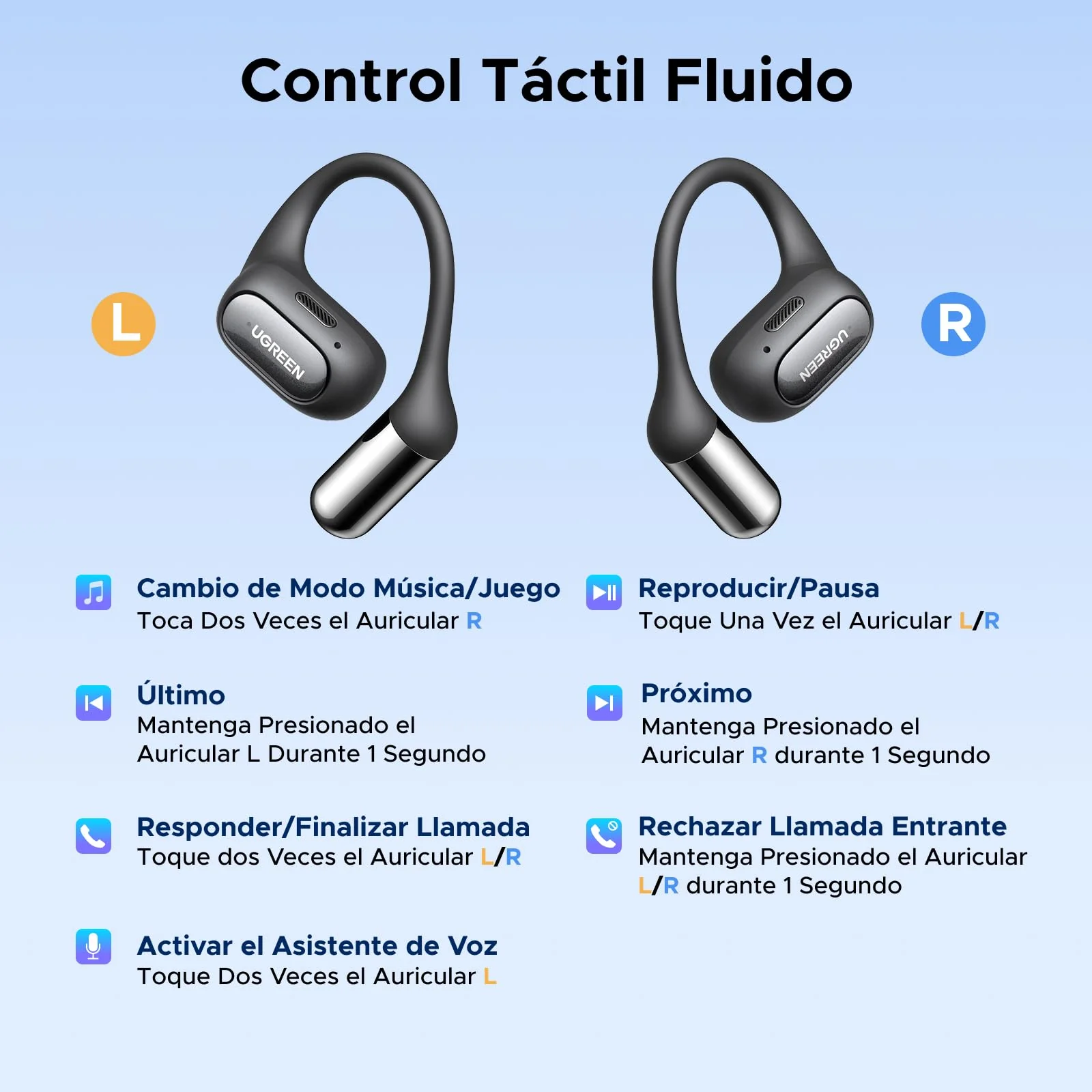 UGREEN FitBuds Wireless Sports Bluetooth Headphones Noise Reduction ENC 4 Microphones Bluetooth 6.0 28 Hours Space Audio Multipoint Connection Control with App IPX5 Black - Image 9