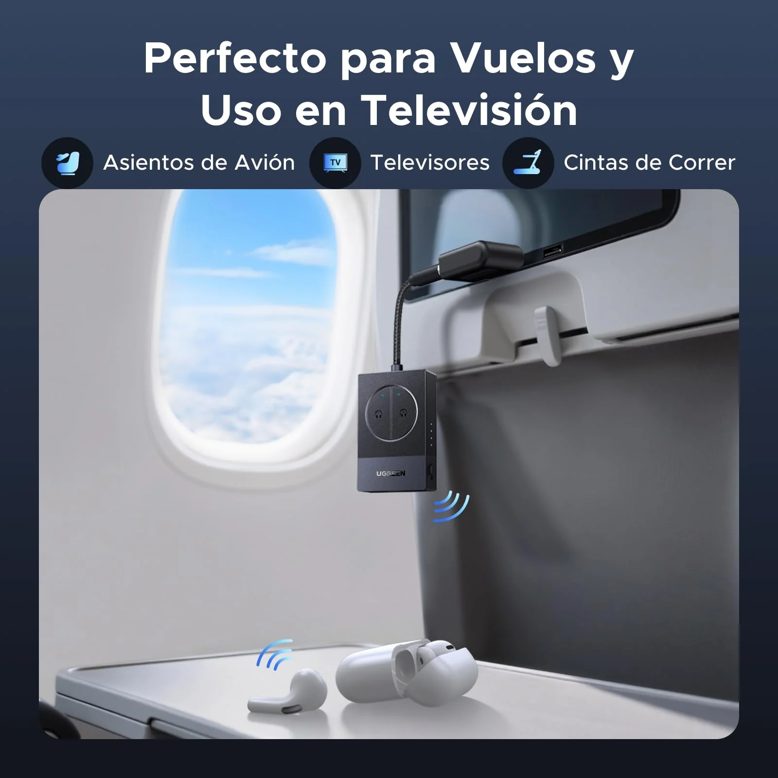 UGREEN Bluetooth 5.4 Transmitter for TV Airplane Aux 3.5mm Adapter Transmitter Bluetooth Audio for Headphones Speakers - Image 2
