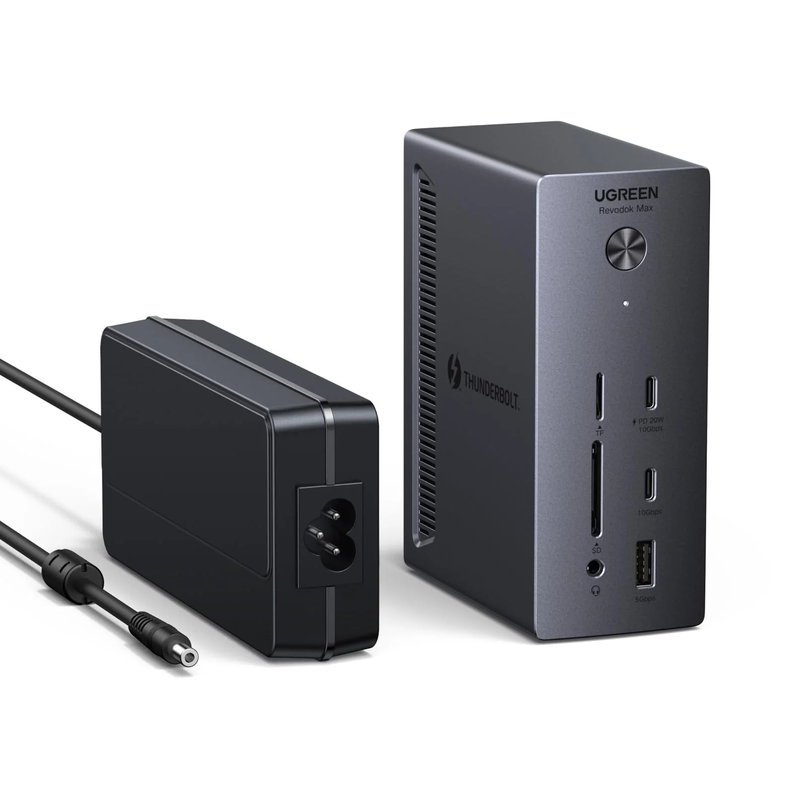 UGREEN Revodok Max 13 in 1 Thunderbolt 4 40Gbps Dock with 2 TBT4 and 1 DisplayPort Multi USB Data RJ45 1GbE SD TF 3.5mm Port Dual Docking Station 4K 60Hz Single 8K 30Hz Screen Extension