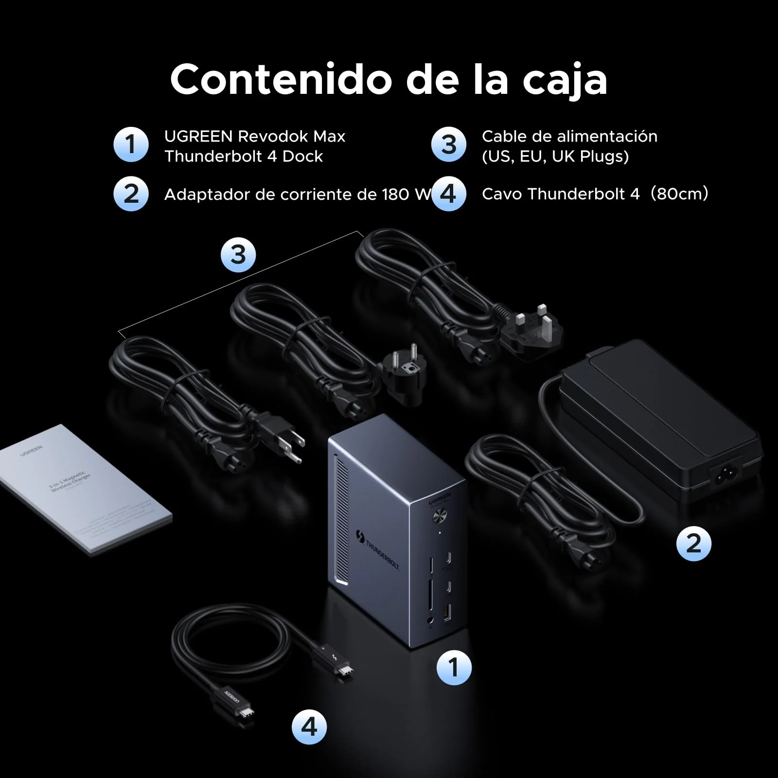 UGREEN Revodok Max 13 in 1 Thunderbolt 4 40Gbps Dock with 2 TBT4 and 1 DisplayPort Multi USB Data RJ45 1GbE SD TF 3.5mm Port Dual Docking Station 4K 60Hz Single 8K 30Hz Screen Extension - Image 9