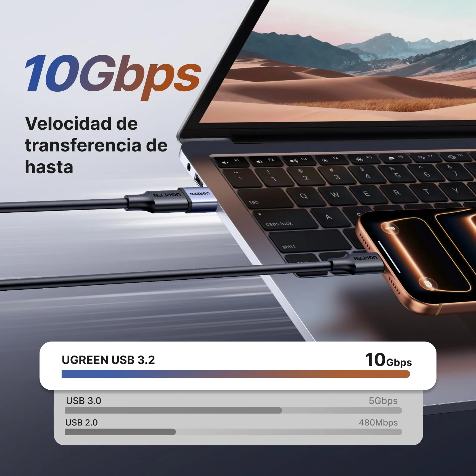 UGREEN USB C to USB 3.2 Adapter 10Gbps 5 Pcs Type C Female to Type A Male Converter Fast Charging and Data Transmission for iPhone 17 16 15 Plus Pro MAX MacBook iPad Air Galaxy S25 - Image 2