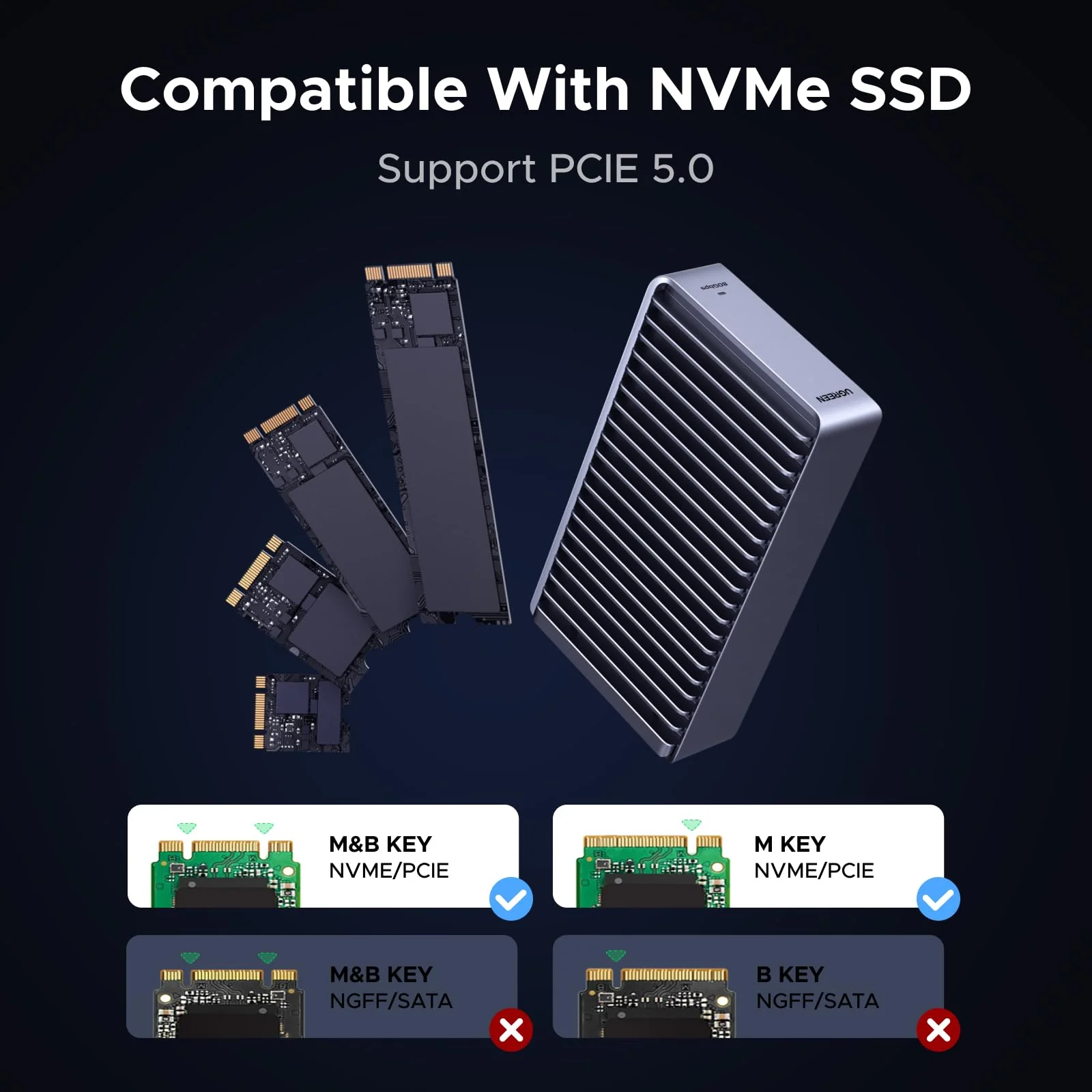 UGREEN M.2 NVMe SSD Enclosure (80Gbps,Thunderbolt 5/USB4,8TB) - Image 6