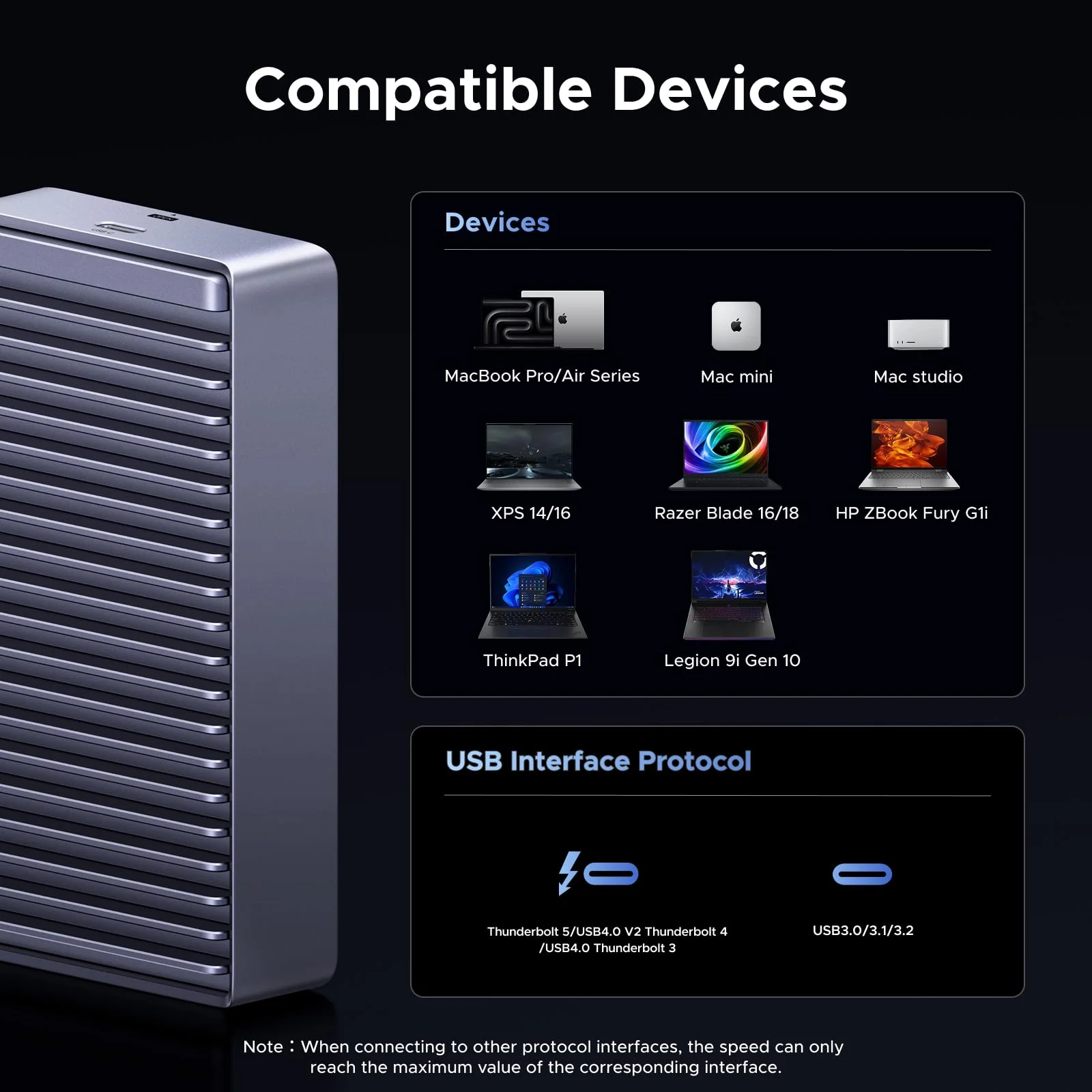 UGREEN M.2 NVMe SSD Enclosure (80Gbps,Thunderbolt 5/USB4,8TB) - Image 9