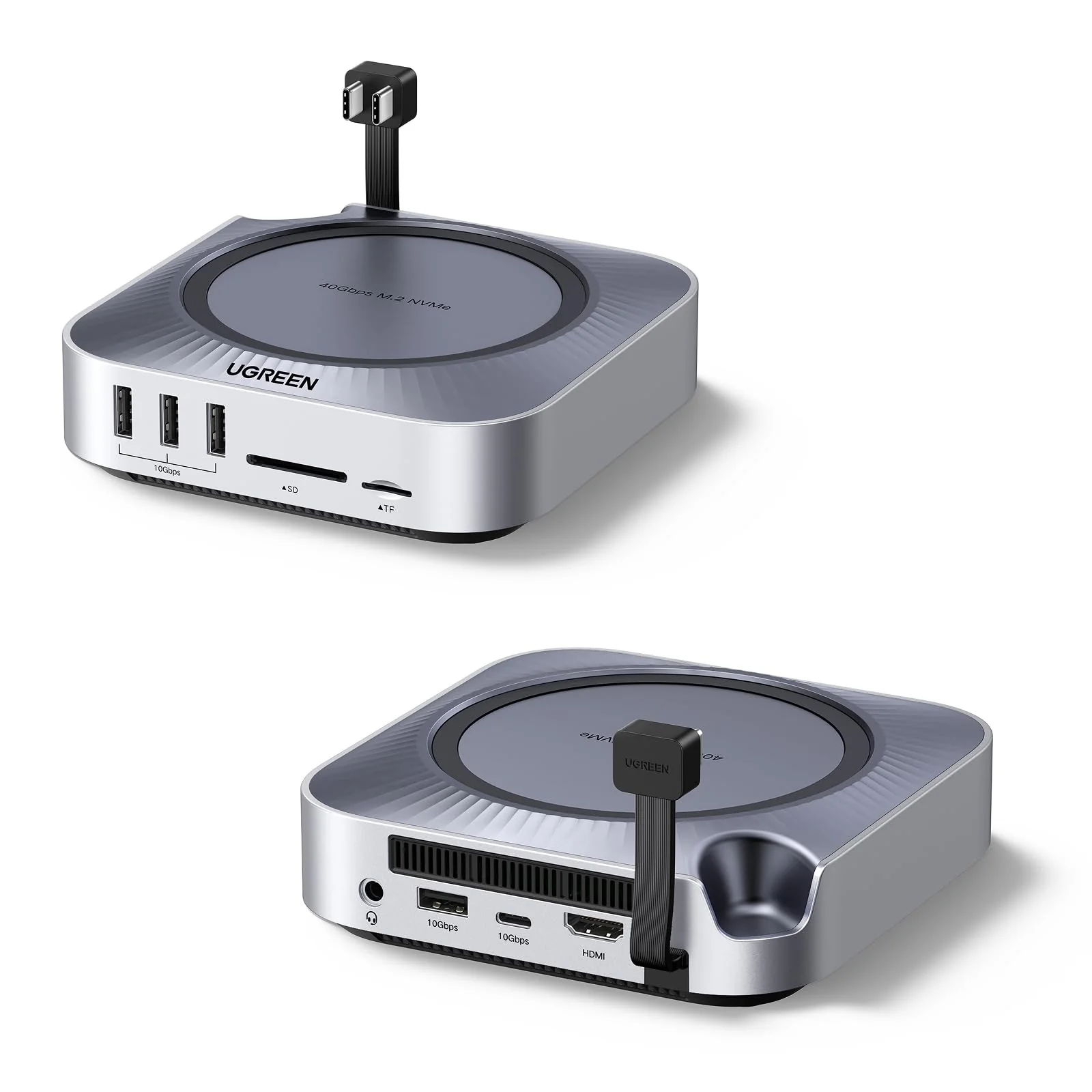 UGREEN USB4.0 40Gbps Docking Station Compatible with Mac Mini M4 and M4 Pro with Case M.2 NVME SSD 10 in 2 Dock Hub USB C HDMI 8K 30Hz 4K 144Hz 5 USB Ports 10Gbps SD TF 4.0 Card Reader 3.5mm - Image 11