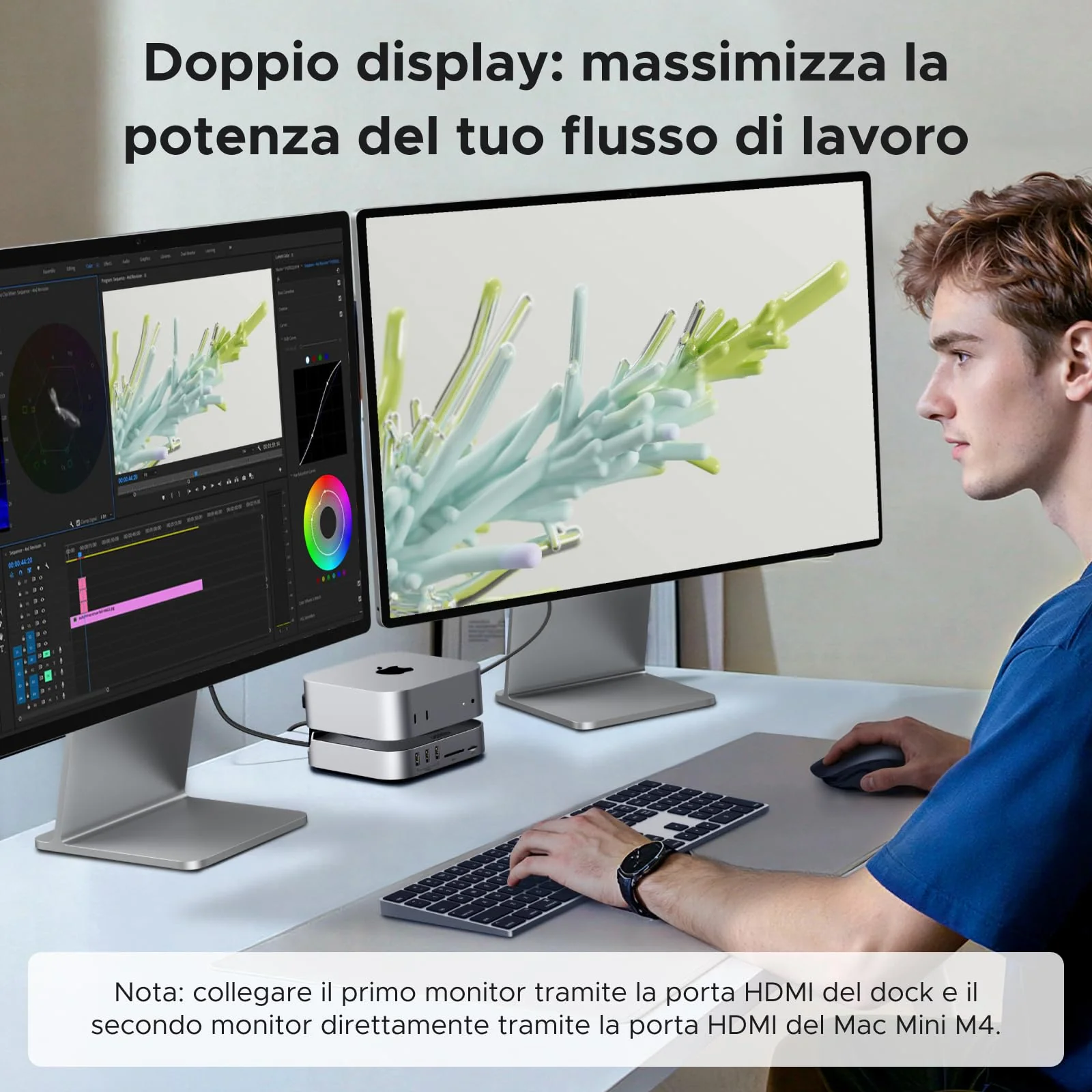 UGREEN USB4.0 40Gbps Docking Station Compatible with Mac Mini M4 and M4 Pro with Case M.2 NVME SSD 10 in 2 Dock Hub USB C HDMI 8K 30Hz 4K 144Hz 5 USB Ports 10Gbps SD TF 4.0 Card Reader 3.5mm - Image 4