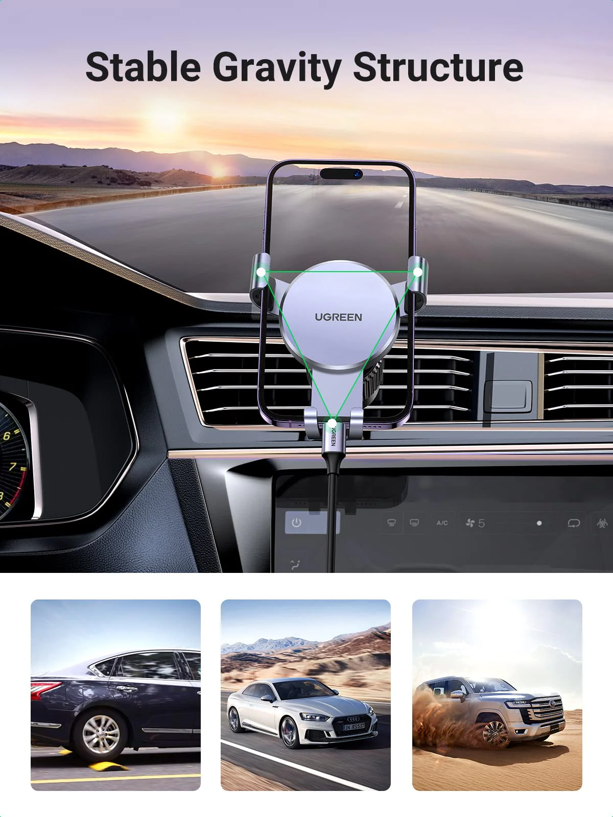 UGREEN Car Phone Holder Air Vent - Image 4