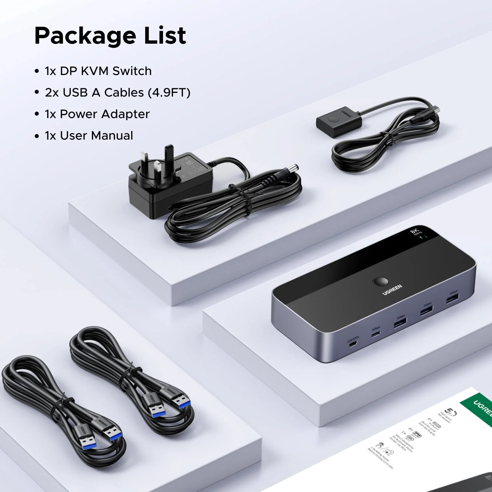 UGREEN KVM Switch (2 Computers, 2 Monitors, 8K@60Hz) - Image 8