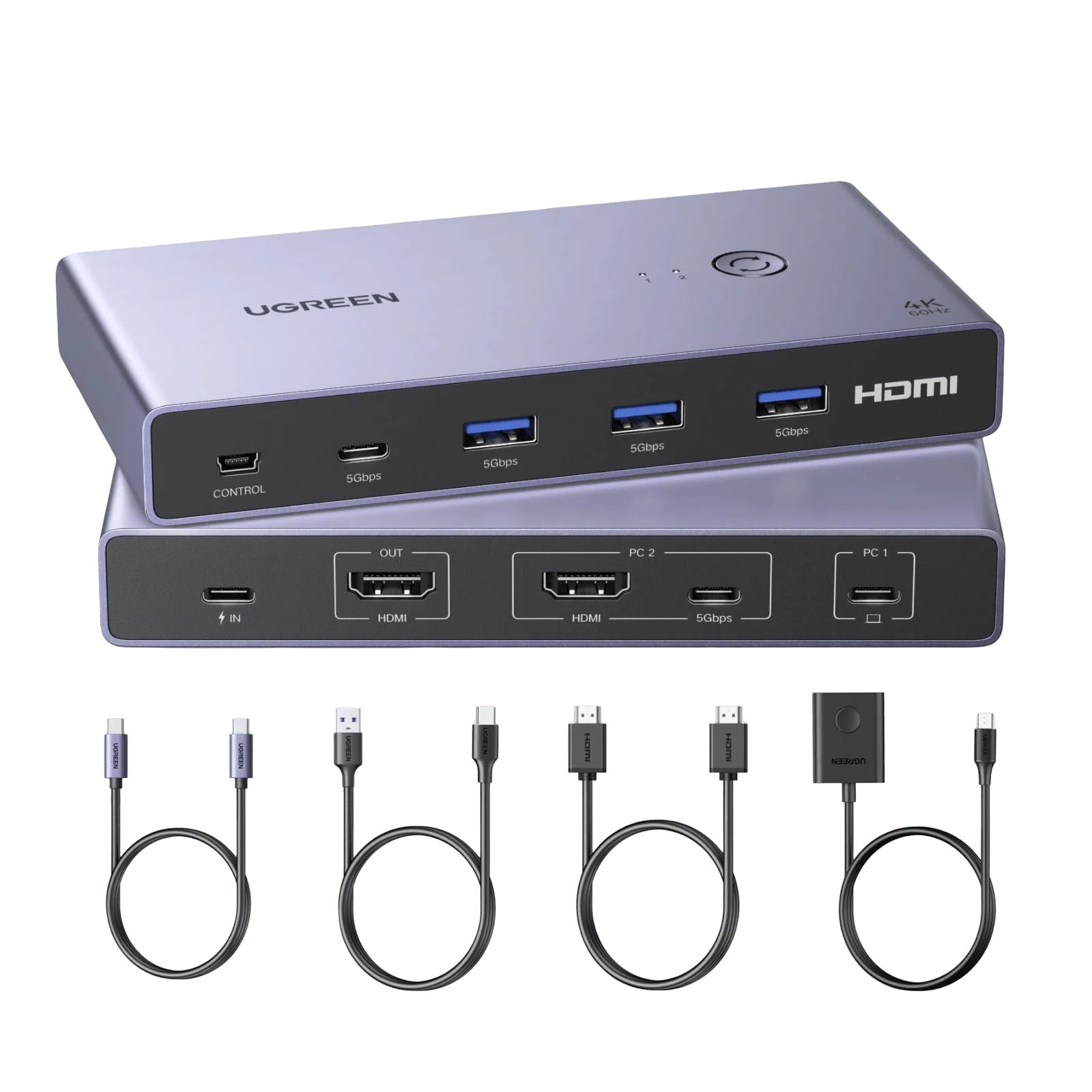 UGREEN KVM Switch (2 PCs, 4K@60Hz, 5Gbps)