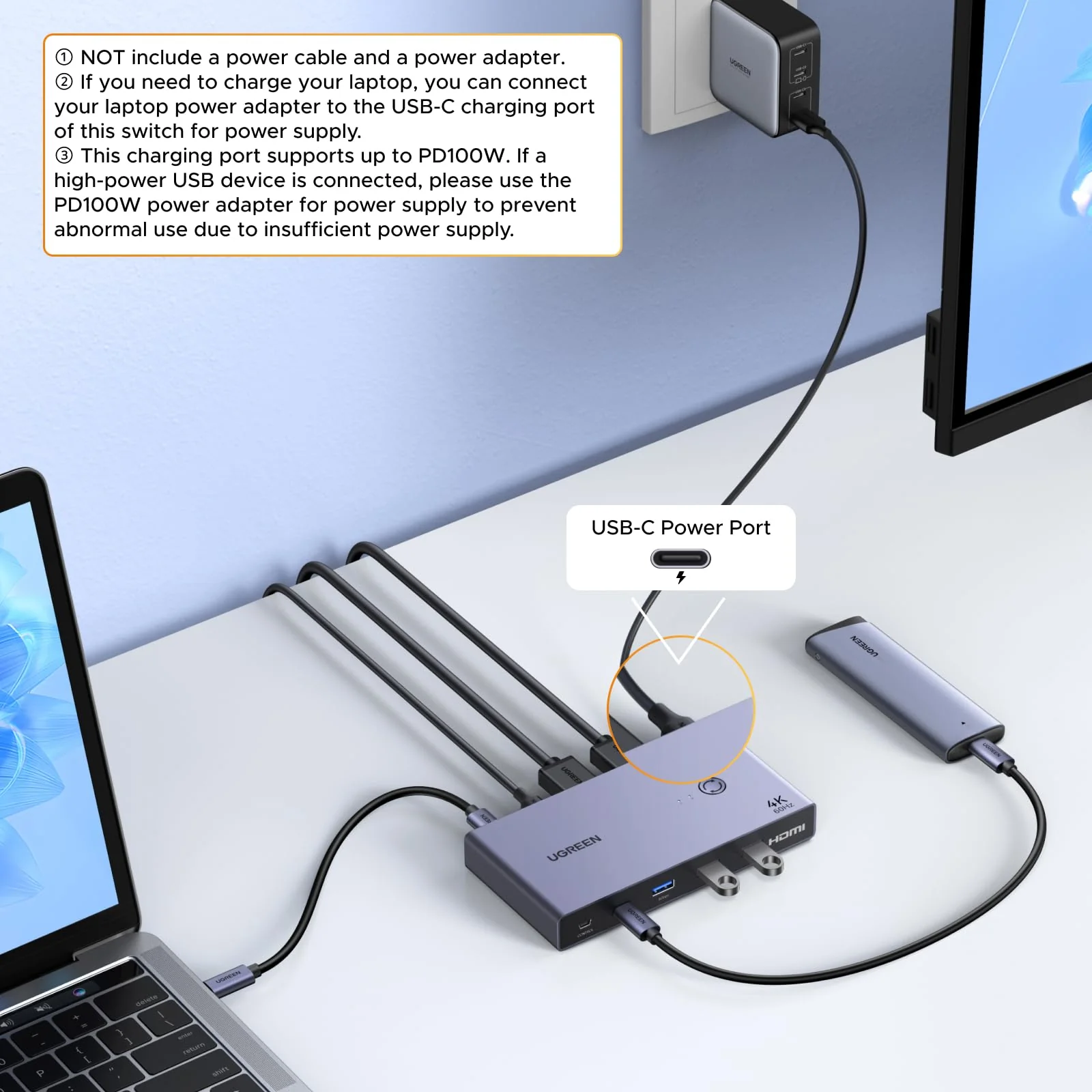 UGREEN KVM Switch (2 PCs, 4K@60Hz, 5Gbps) - Image 8