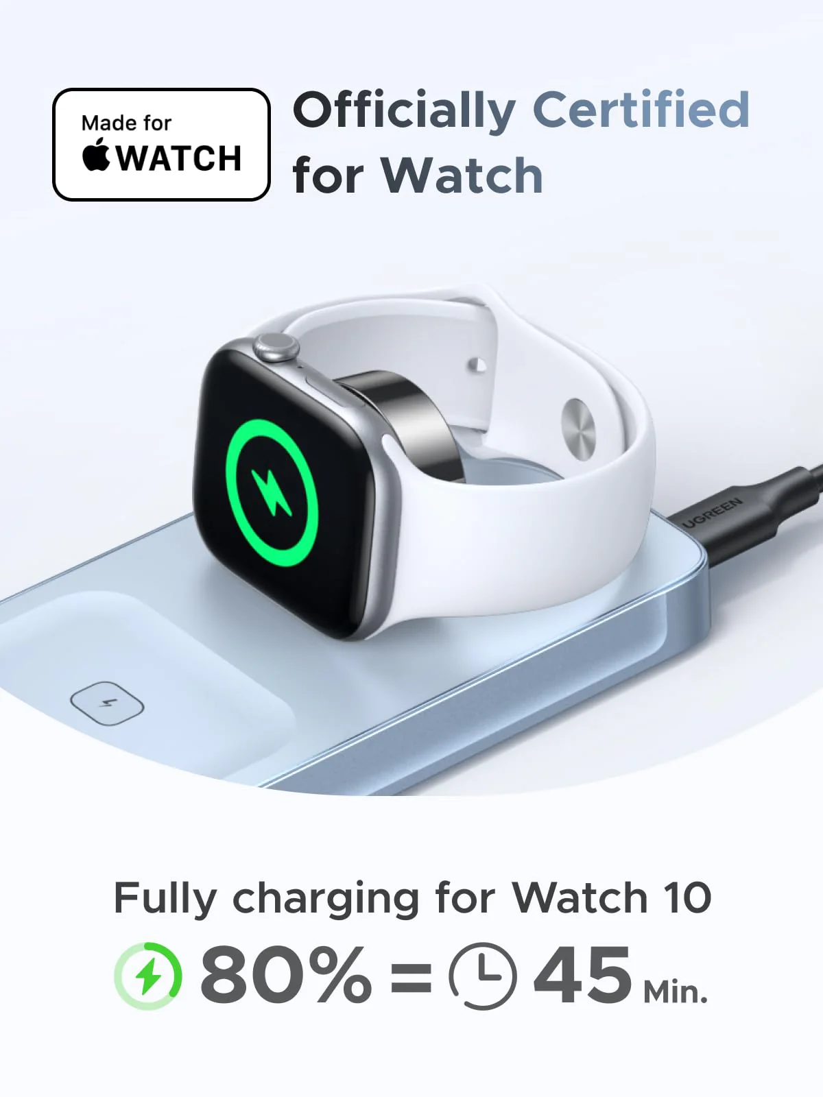 UGREEN MagFlow 3-in-1 Magnetic Wireless Charger (Qi2 25W, MagSafe-Compatible) - Image 4