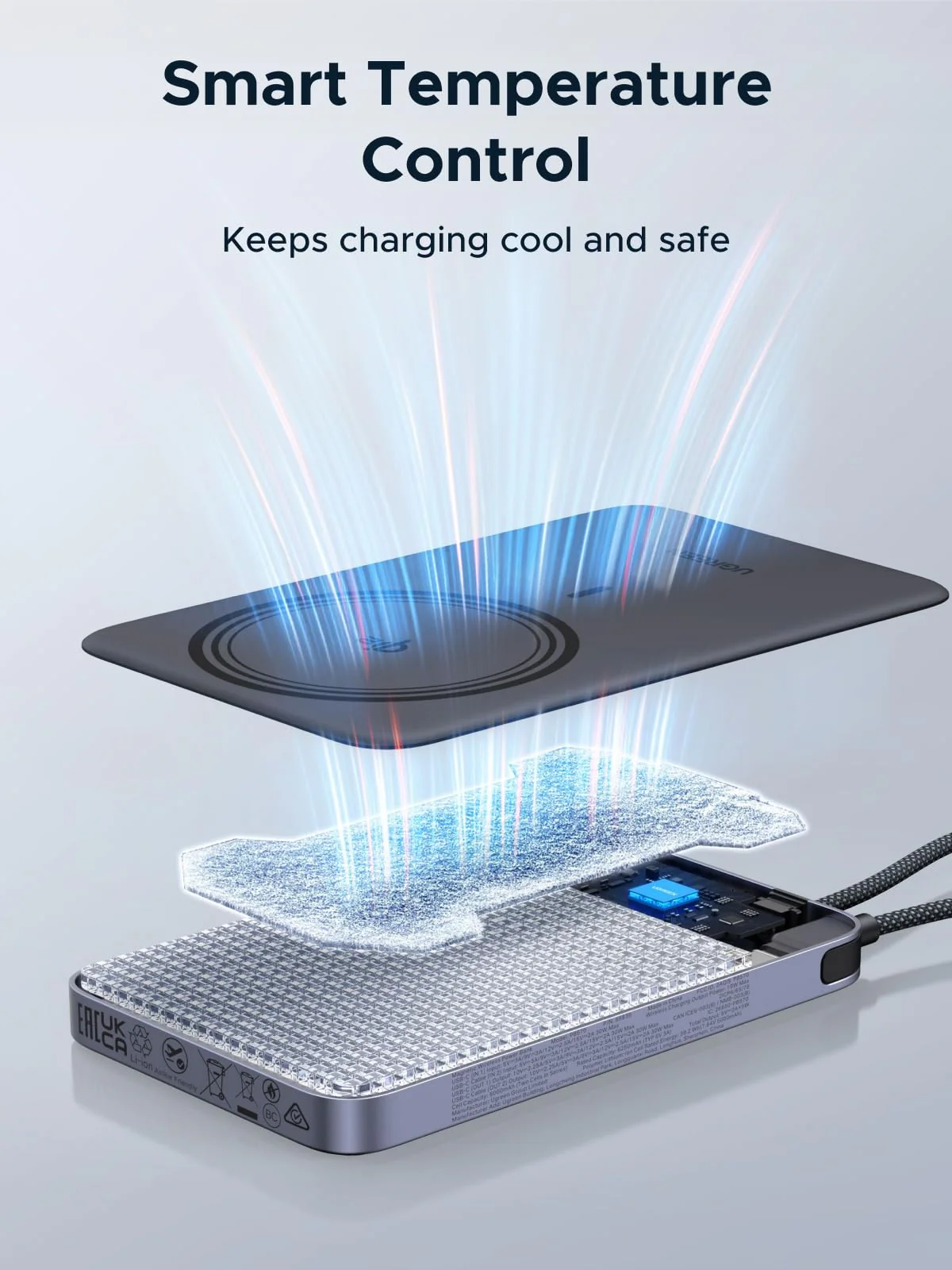 UGREEN MagFlow Air Magnetic Power Bank (10000mAh, Qi2 15W) - Image 7