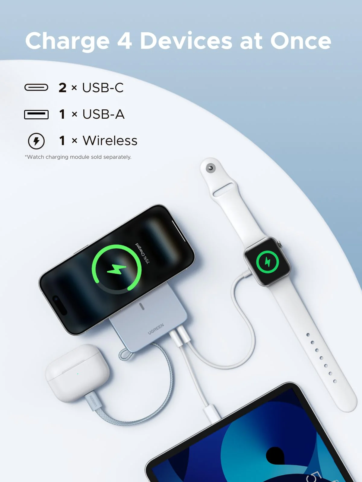 UGREEN MagFlow Magnetic Wireless Power Bank 20000mAh 45W (MagSafe compatible) - Image 6