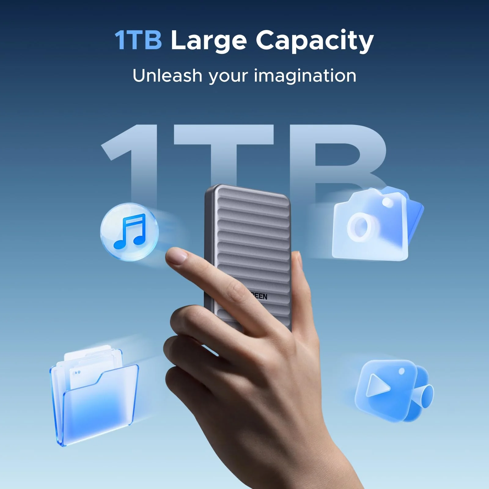 UGREEN NeoDrive Go 1TB Portable SSD ( USB4, Thunderblot 4, 4000MB/s) - Image 3