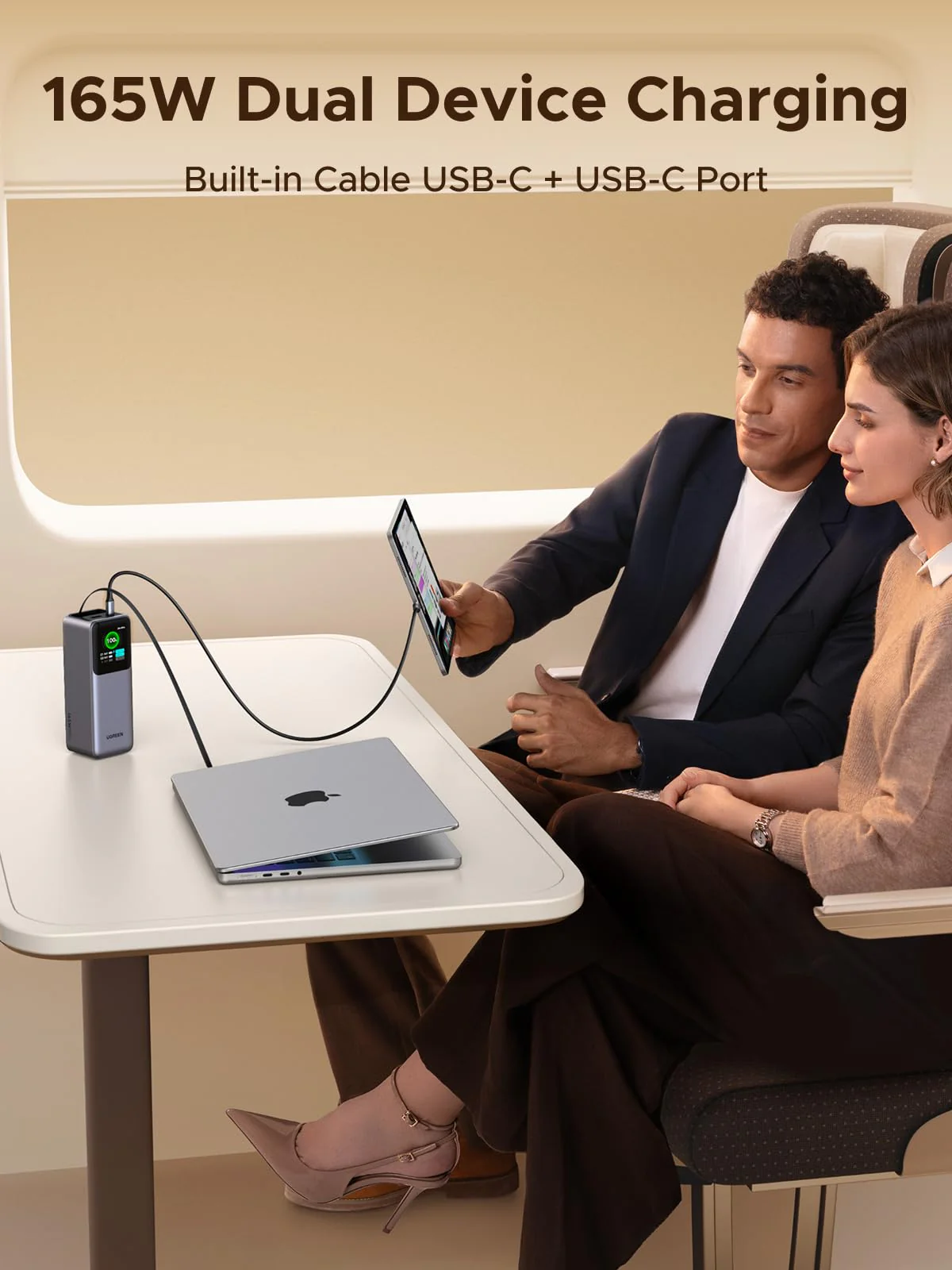 UGREEN Nexode Power Bank 20000mAh 165W with Retractable USB-C Cable - Image 4