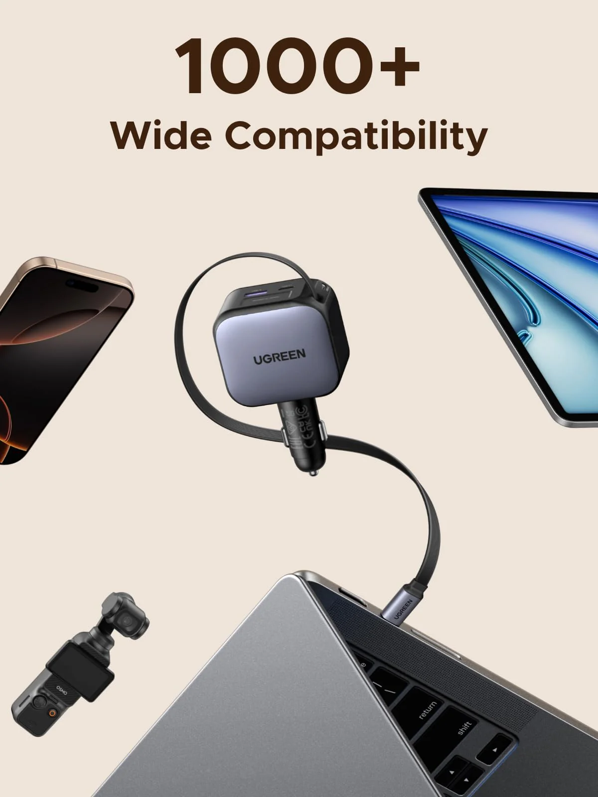 Nexode Car Charger 145W with Retractable USB-C Cable - Image 8