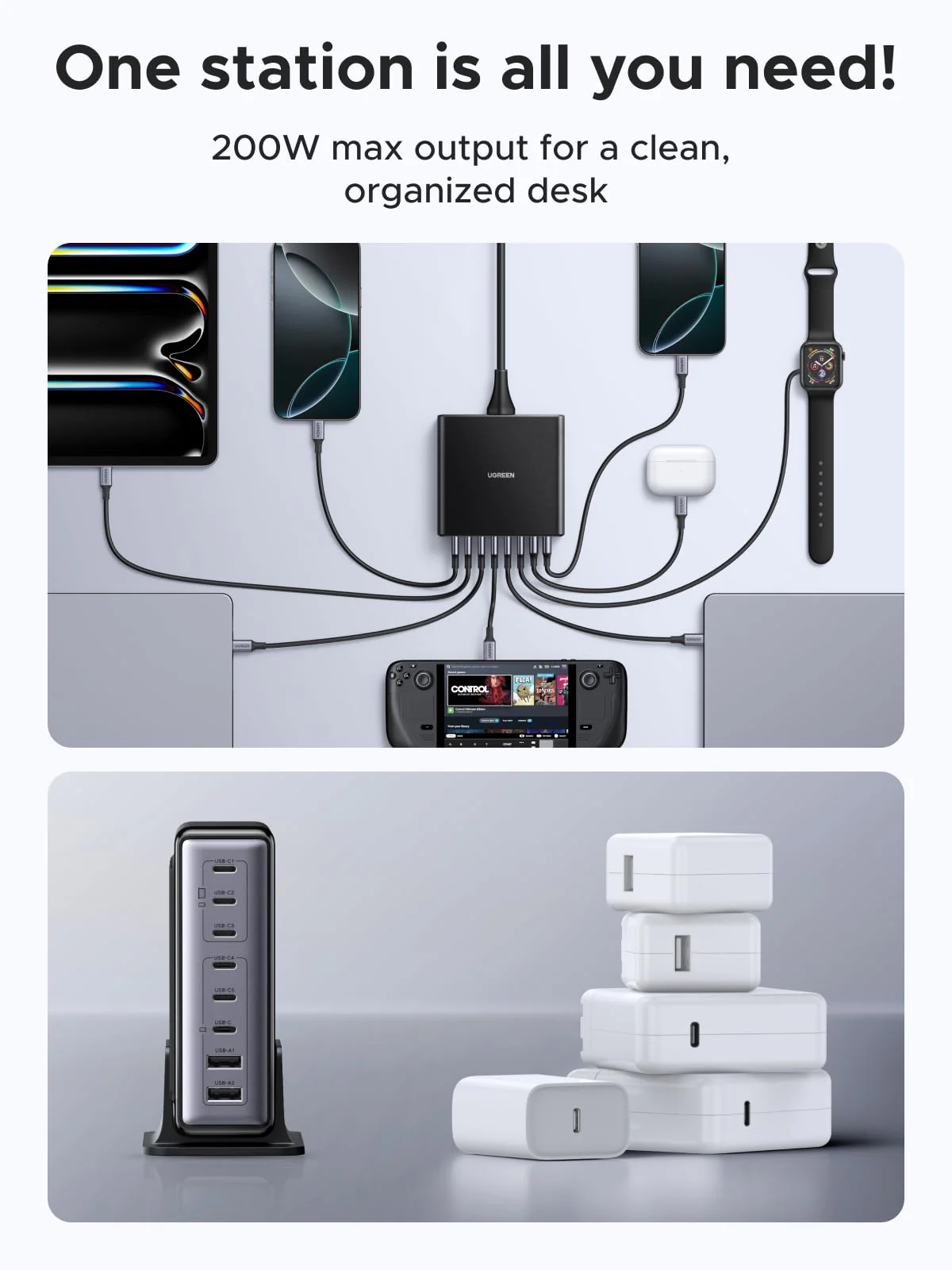 UGREEN Nexode Desktop GaN Charger (200W, 8-Port) - Image 9