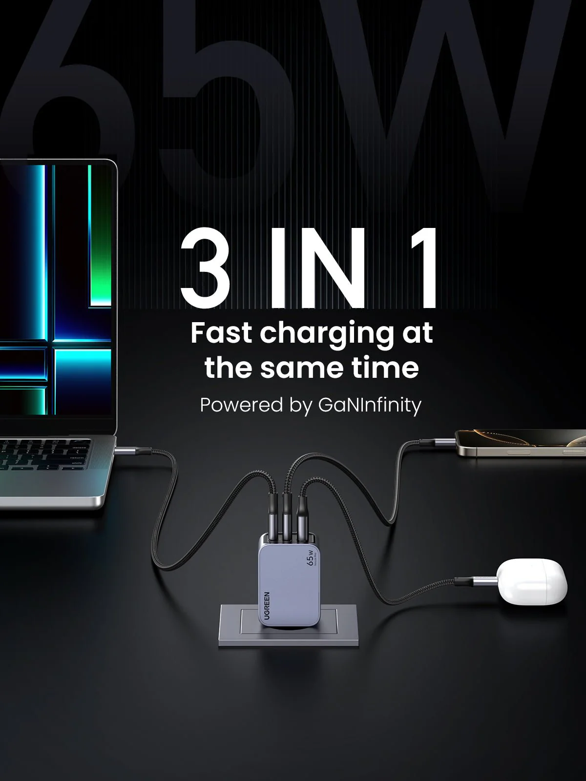 UGREEN Nexode Pro 65W 3-Port GaN Mini Fast Charger - Image 5