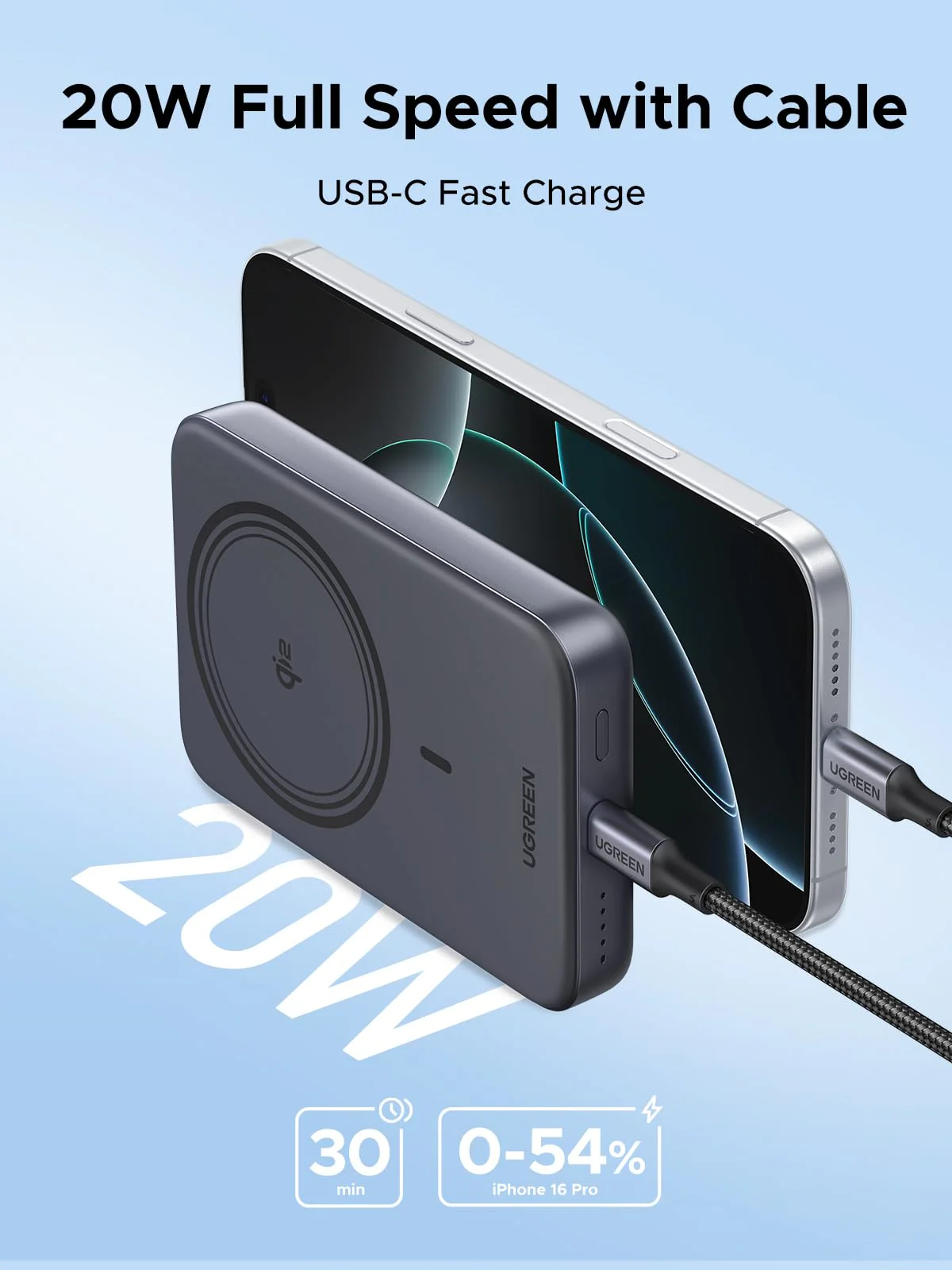 UGREEN Nexode Wireless Power Bank (10000mAh, Qi2 15W, PD 20W) - Image 3