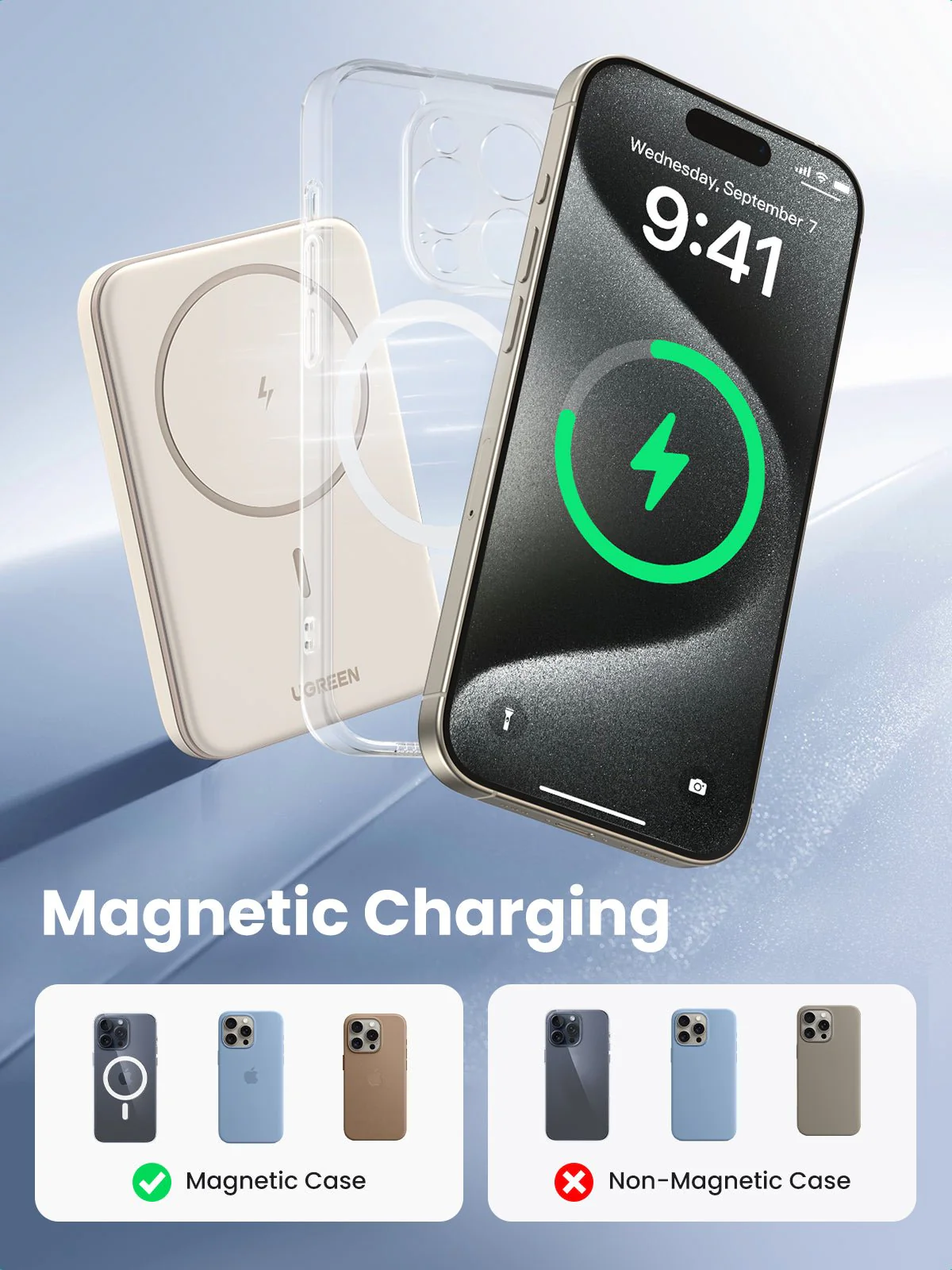 UGREEN Wireless Magnetic Power Bank 5000mAh - Image 7
