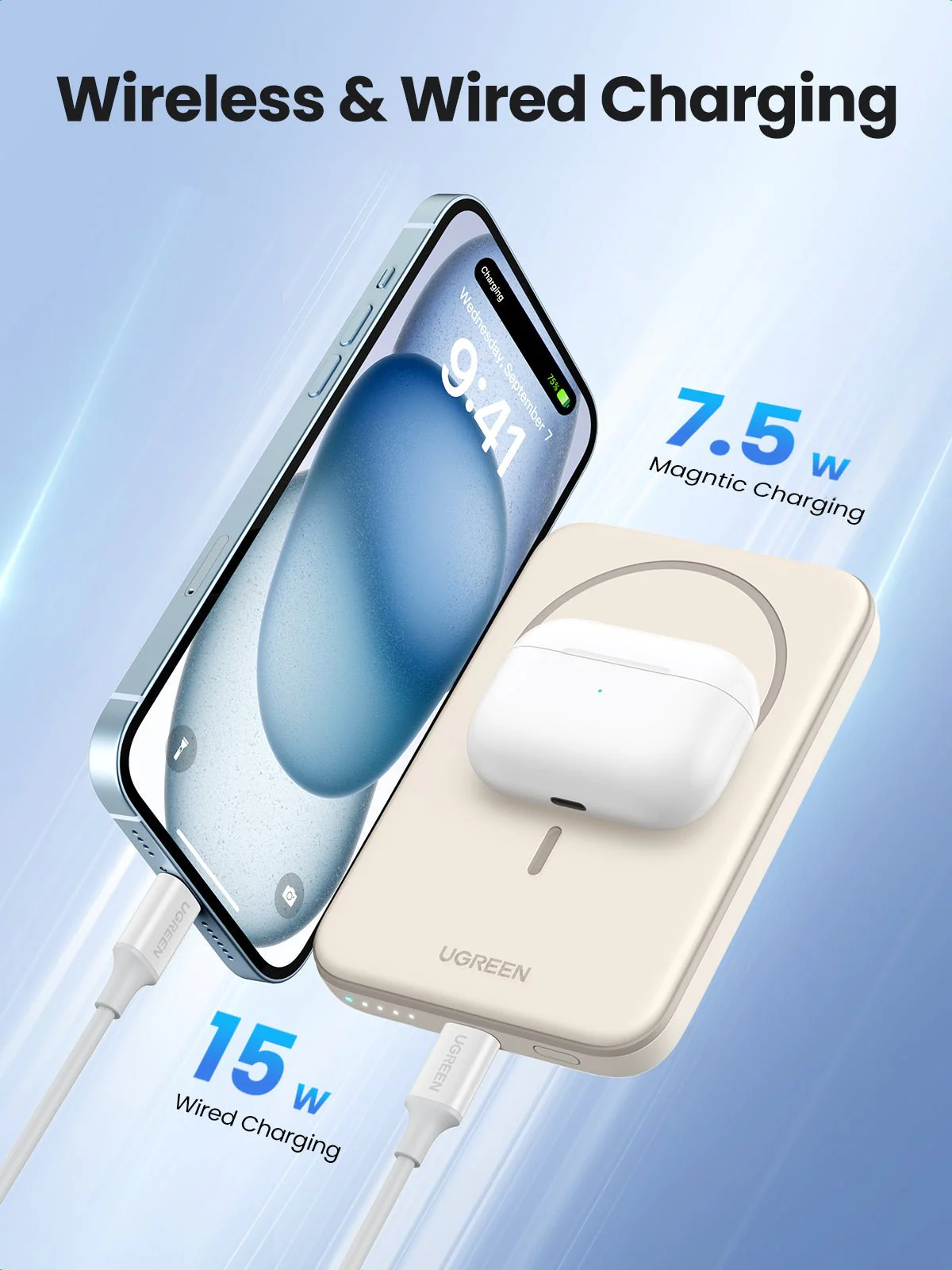 UGREEN Wireless Magnetic Power Bank 5000mAh - Image 8