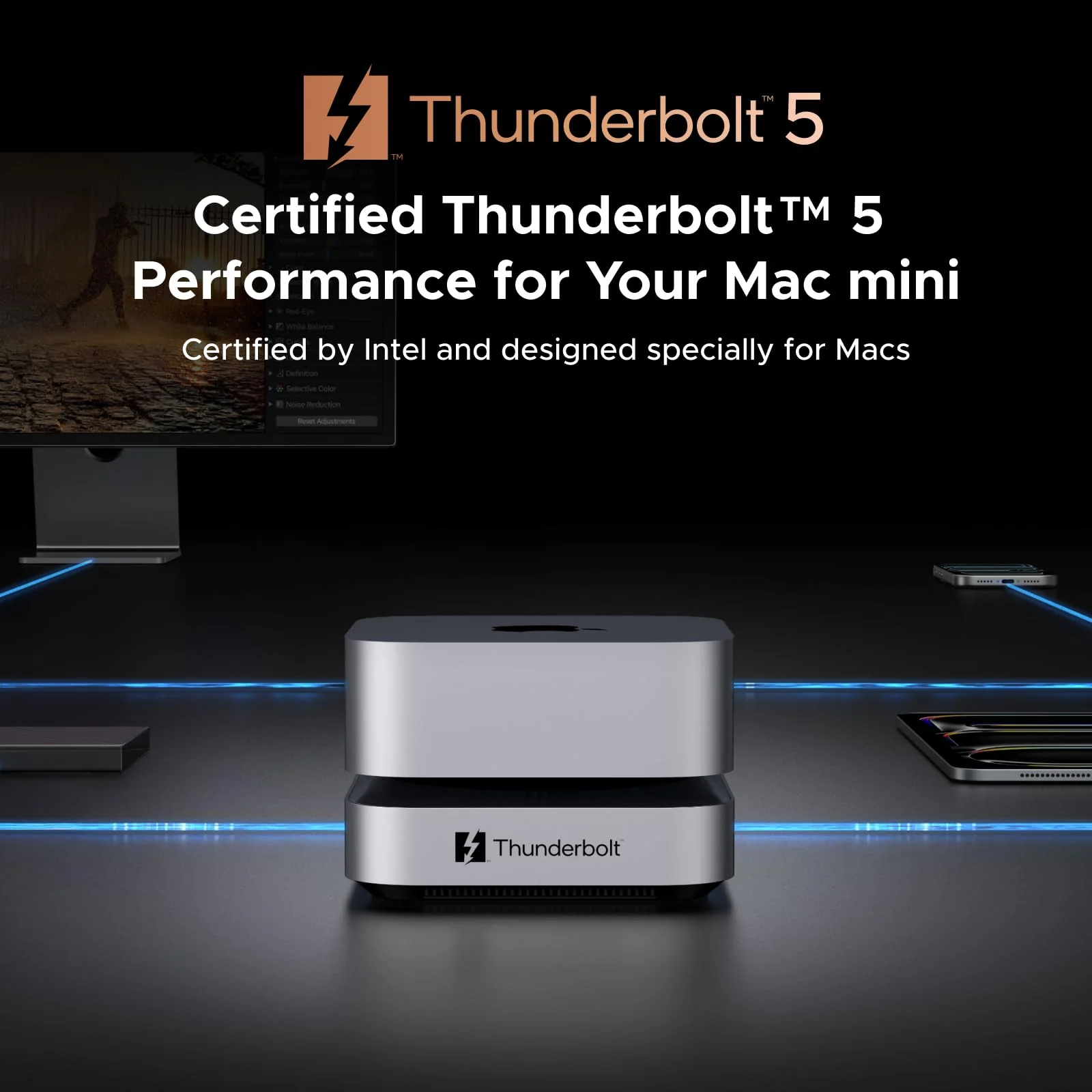UGREEN Revodok Maxidok 10-in-1 Thunderbolt™ 5 Mac mini Dock with M.2 NVMe SSD Slot, Dual 6K Displays for Mac mini M4/M4 Pro - Image 4