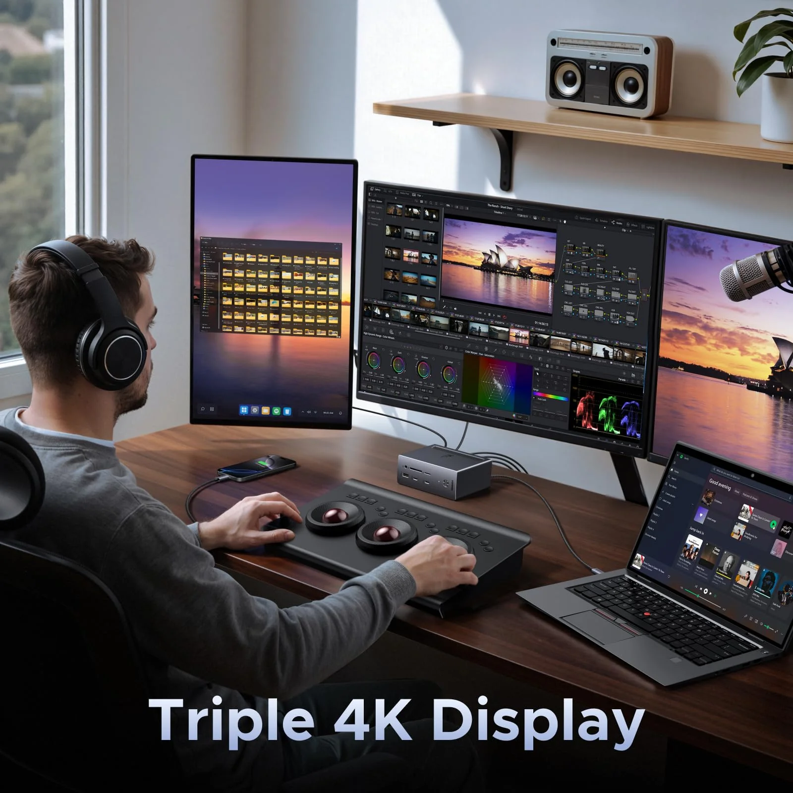 UGREEN Revodok Pro 14-in-1 Docking Station (Triple 4K, 2x DP + HDMI, 100W Charging, 10Gbps) - Image 3