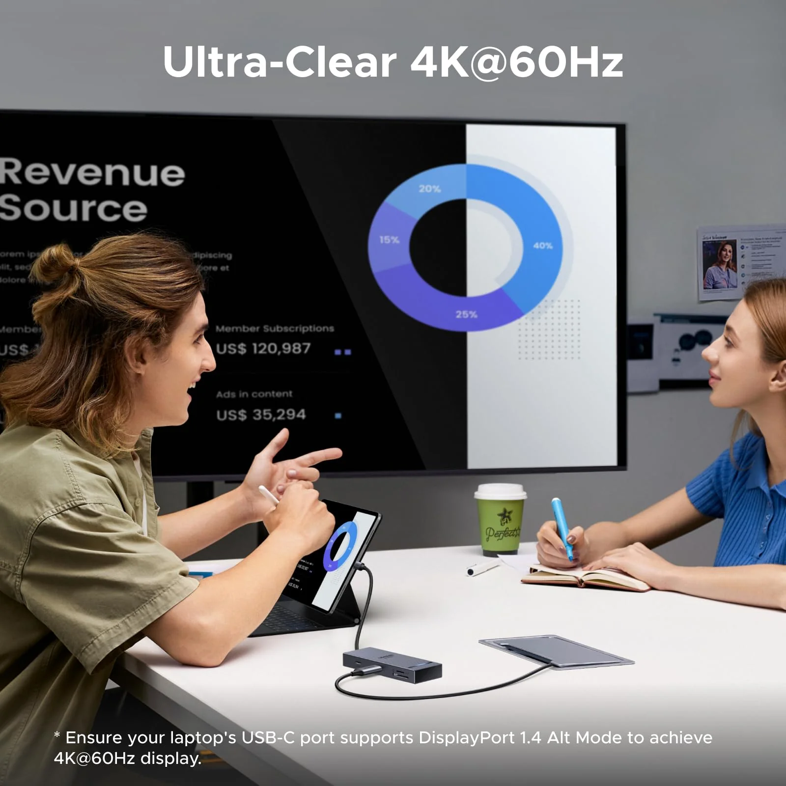 UGREEN Revodok USB-C Hub (8-Port, 10Gbps, 4K@60Hz, 100W) - Image 4