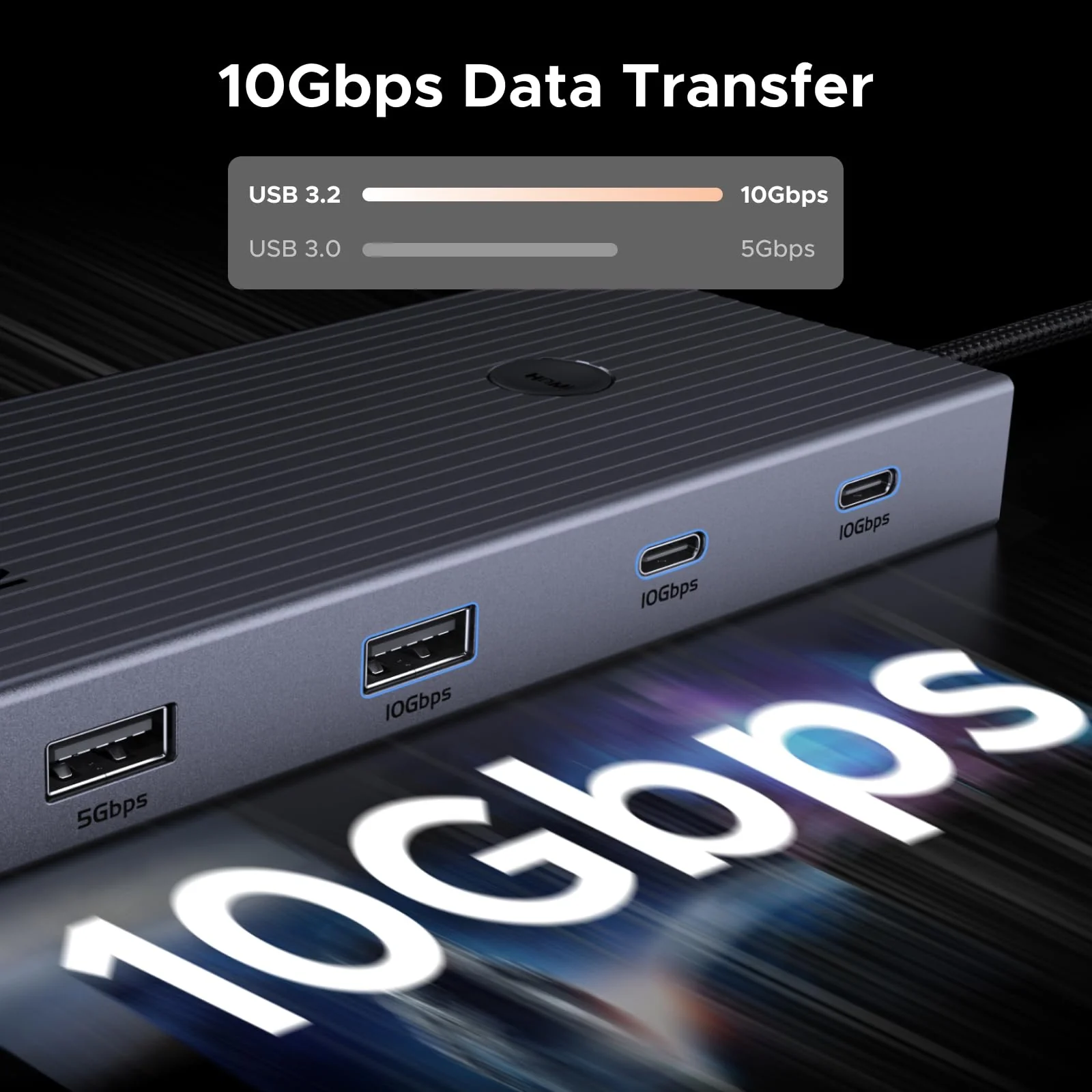 UGREEN Revodok USB-C Hub (9-Port, 10Gbps, 4K@60Hz, 100W) - Image 5