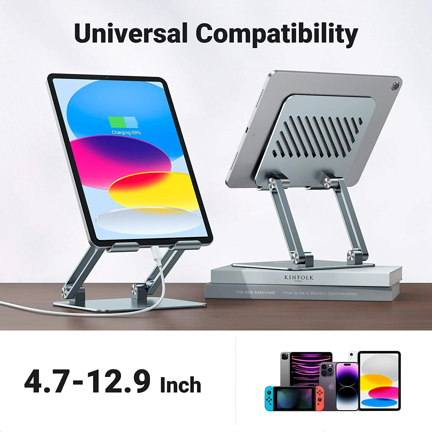 UGREEN Adjustable Tablet Holder, Foldable Aluminium Tablet - Image 4