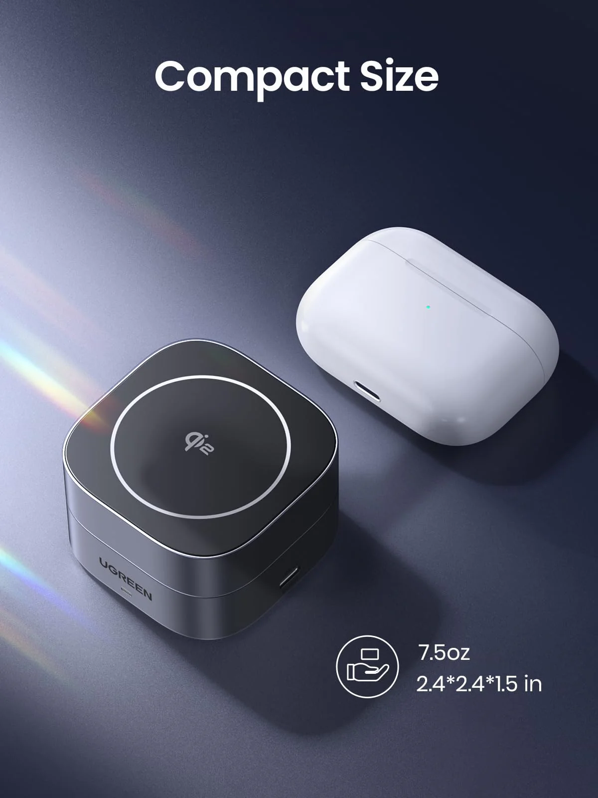 UGREEN MagFlow 2-in-1 Wireless Charger (Qi2 15W, MagSafe Compatible, Foldable) - Image 8
