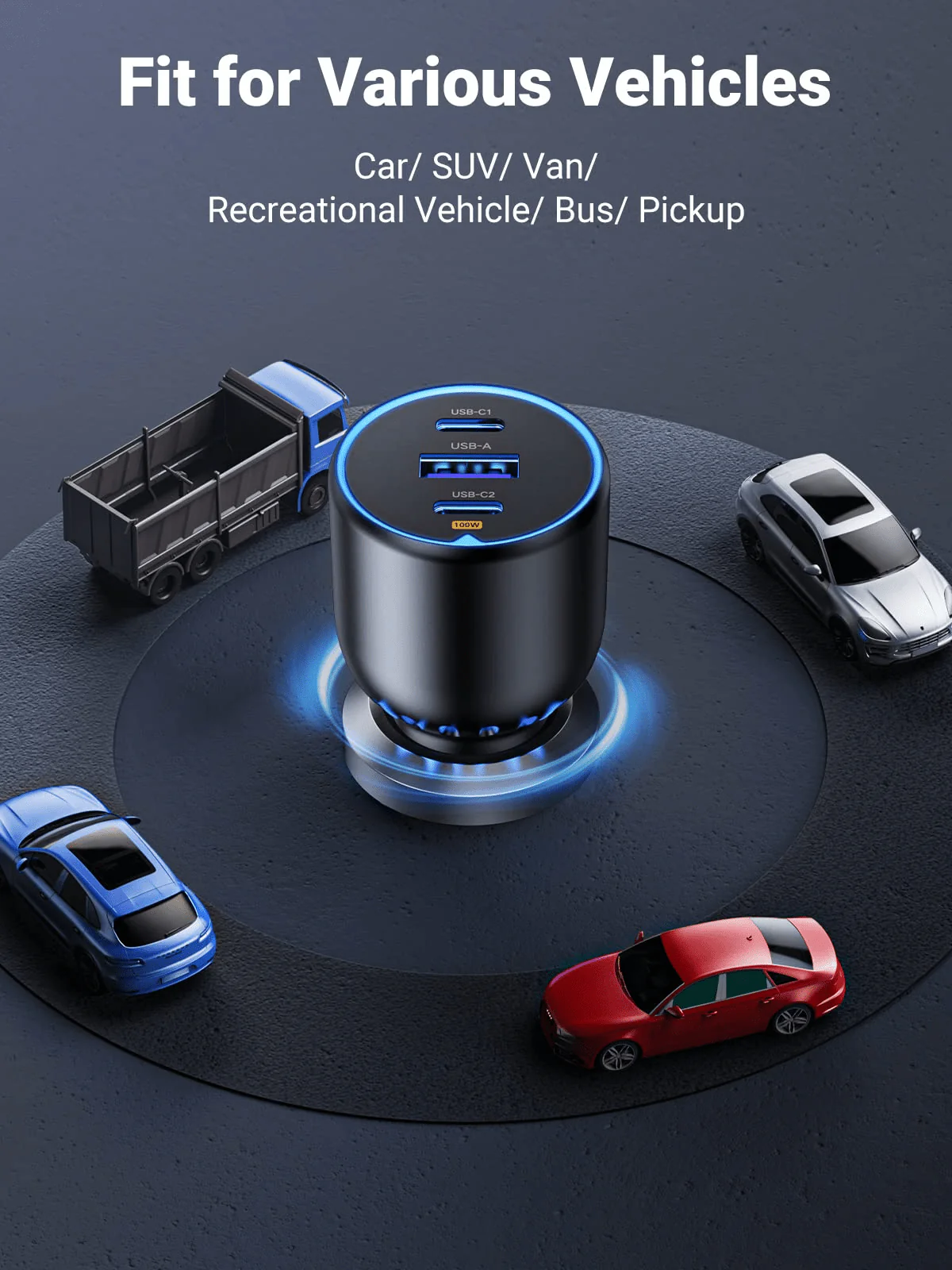 UGREEN 130W 3-Port PD 100W PD3.0/QC4.0/PPS Fast Car Charger - Image 8