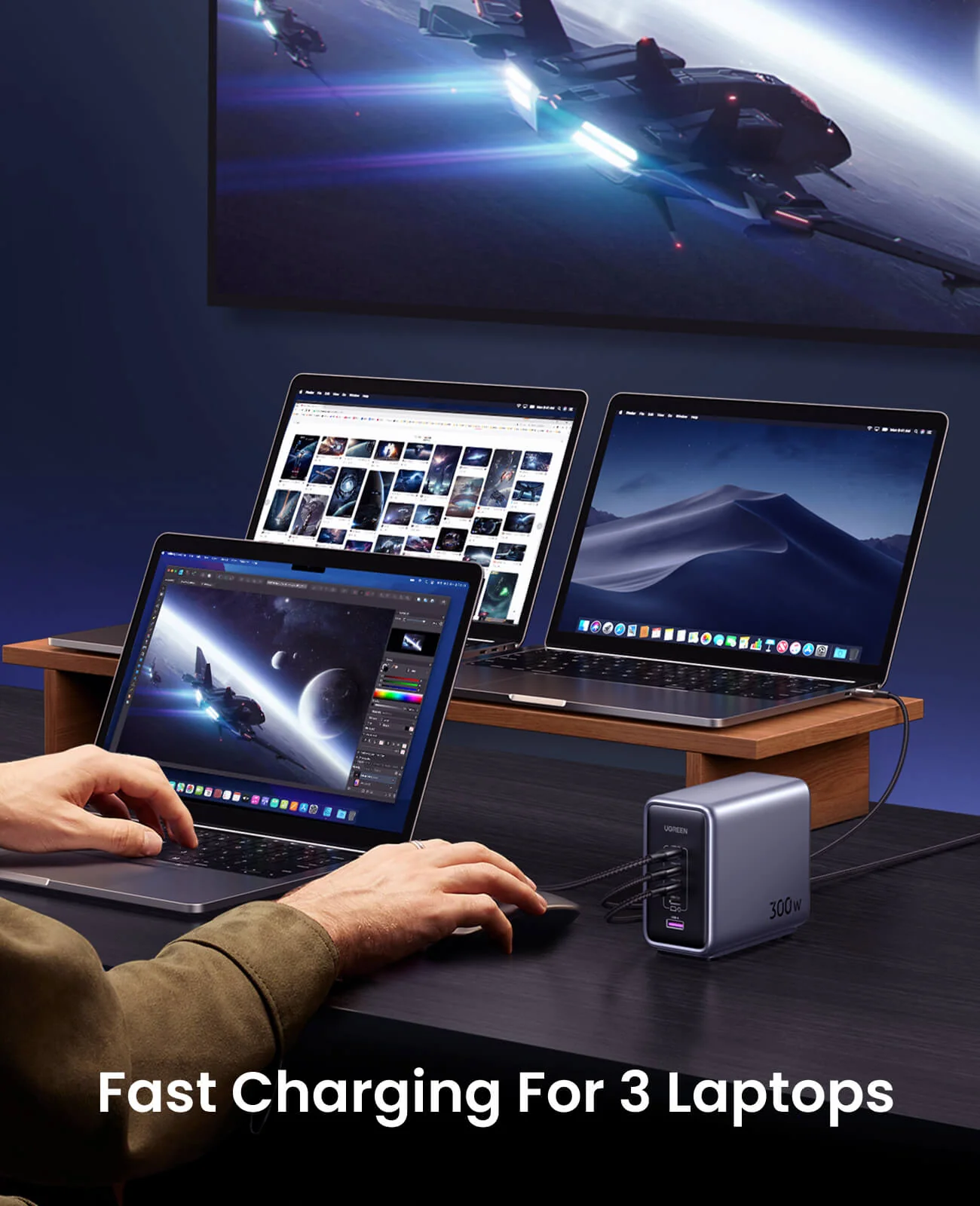 UGREEN 300W 5-Port GaN Charger & 2× 100W USB-C Cable - Image 7