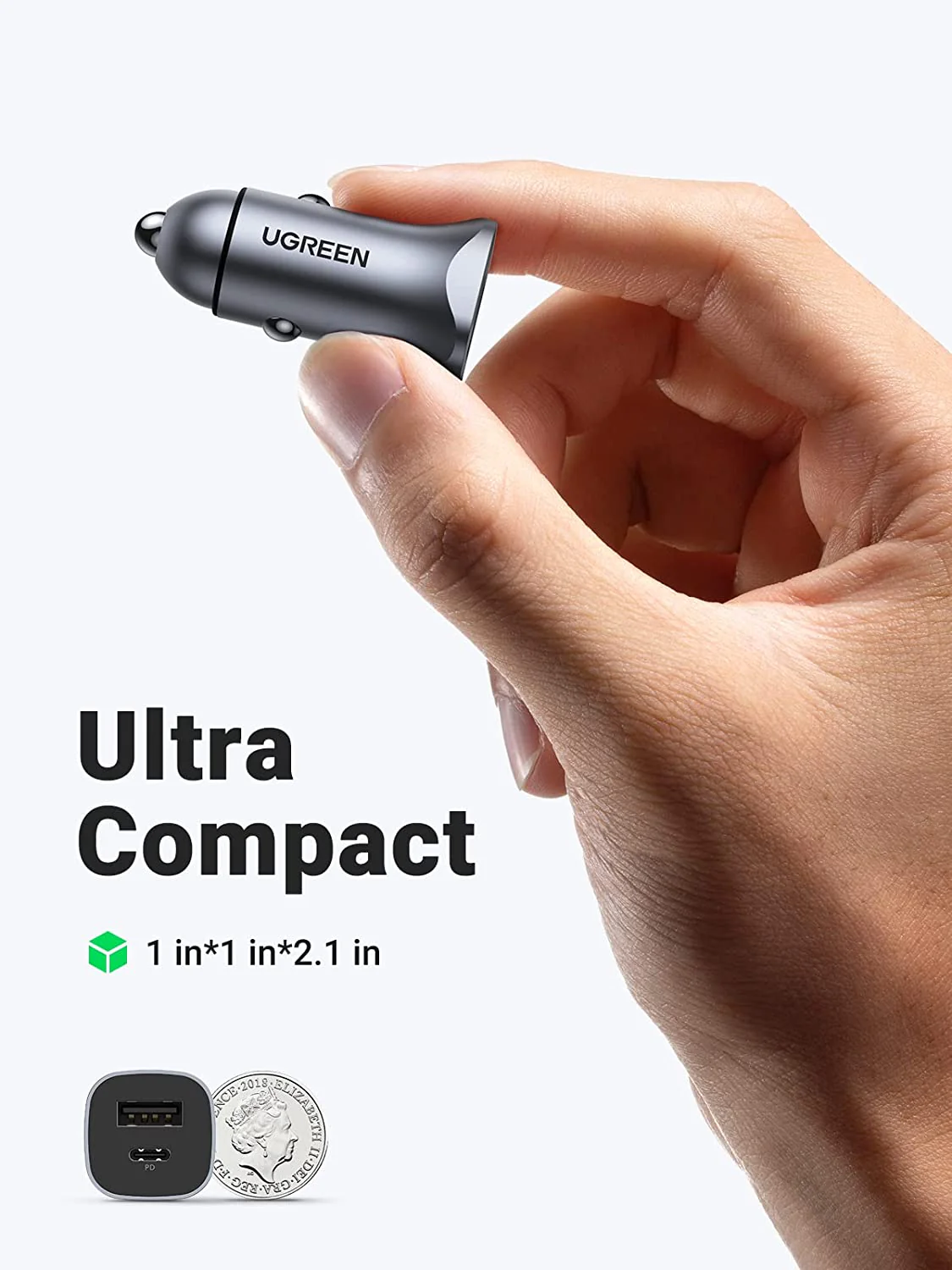 UGREEN 30W Car Charger with 60W USB C Cable PD&QC3.0 Fast Charge - Image 4