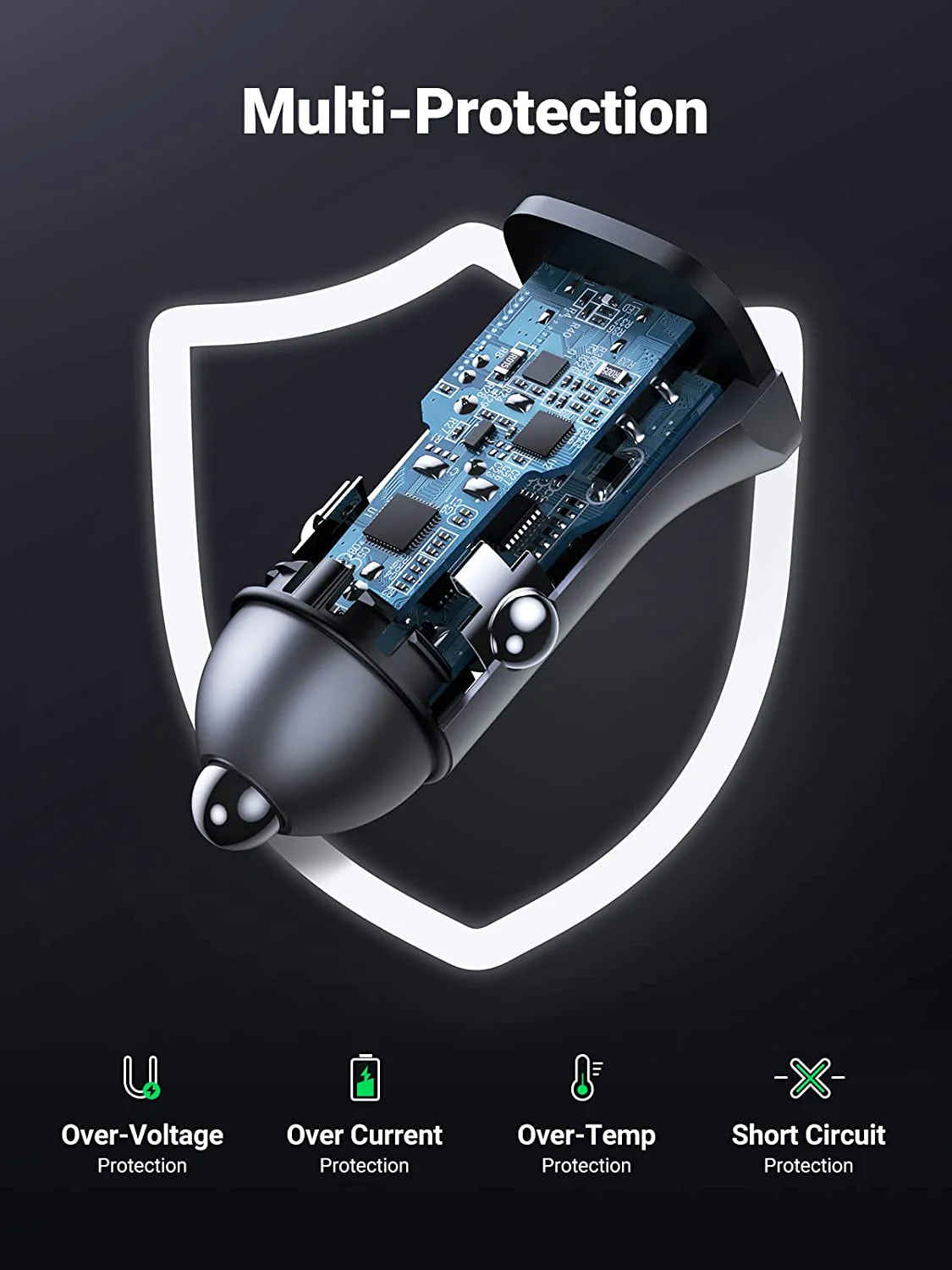 UGREEN 30W Car Charger with 60W USB C Cable PD&QC3.0 Fast Charge - Image 7