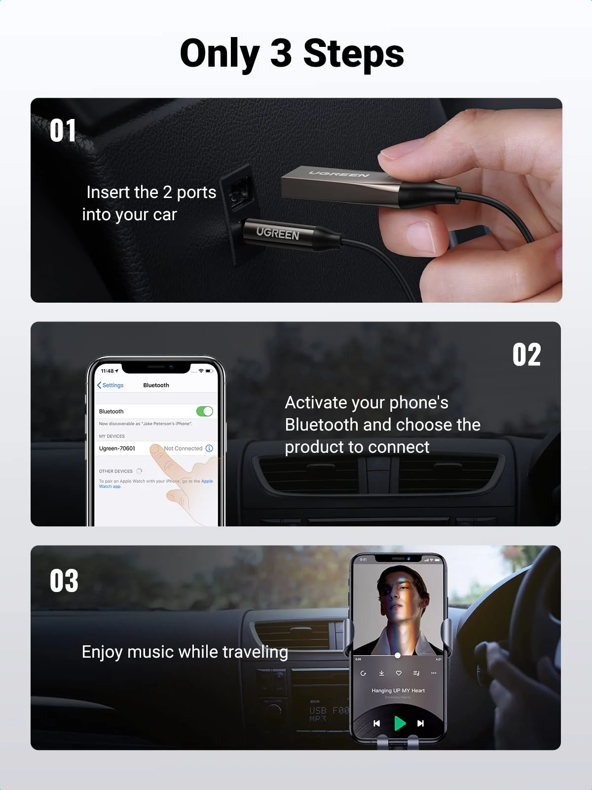 UGREEN Bluetooth Aux Adapter V5.3 - Image 5