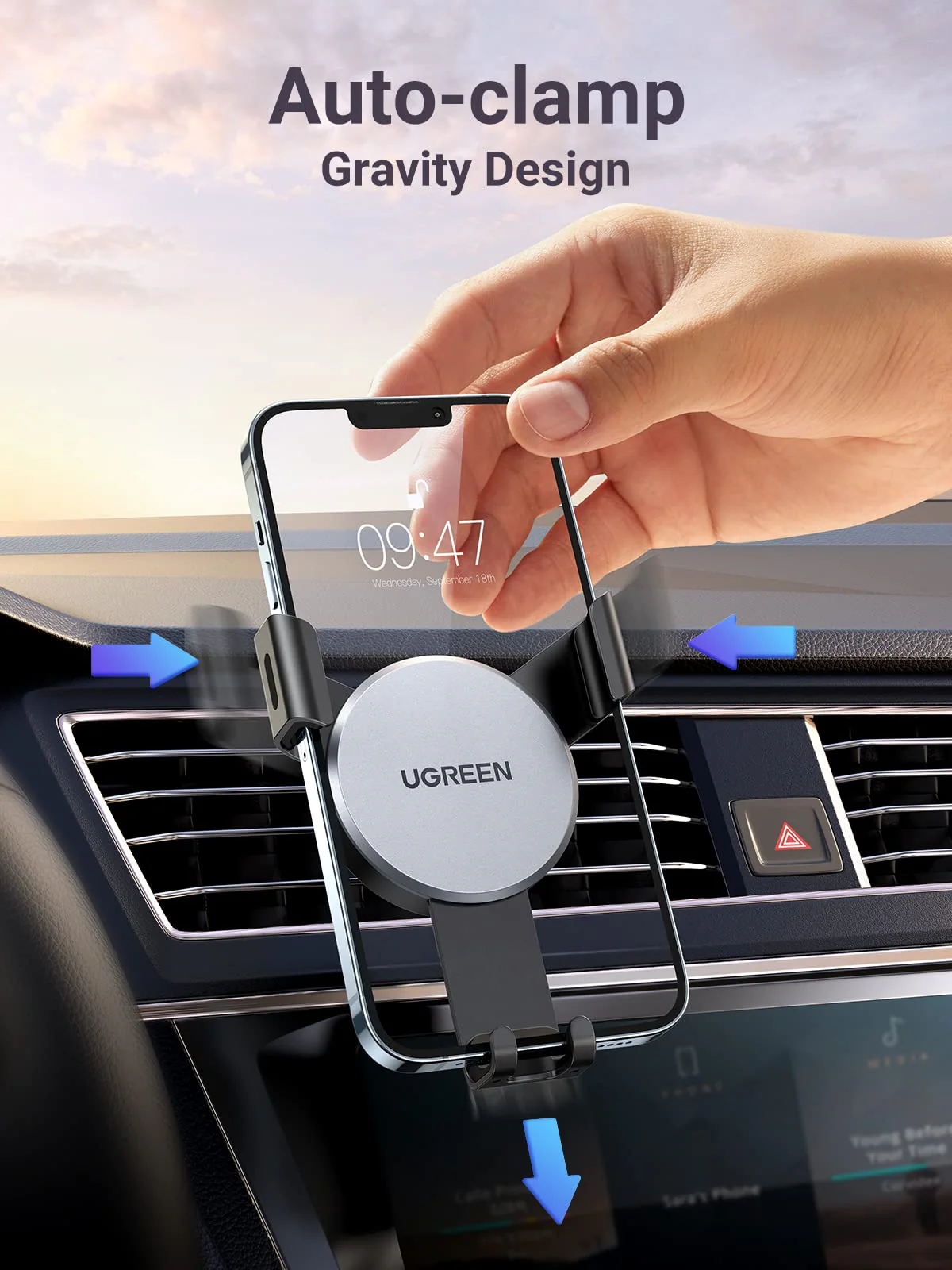 UGREEN Hands-Free Air Vent Car Phone Holder - Image 3