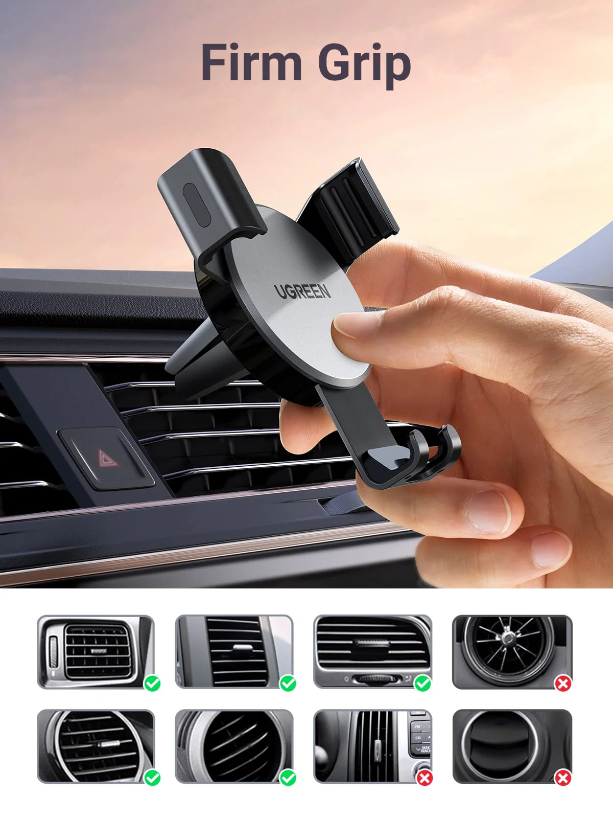 UGREEN Hands-Free Air Vent Car Phone Holder - Image 5